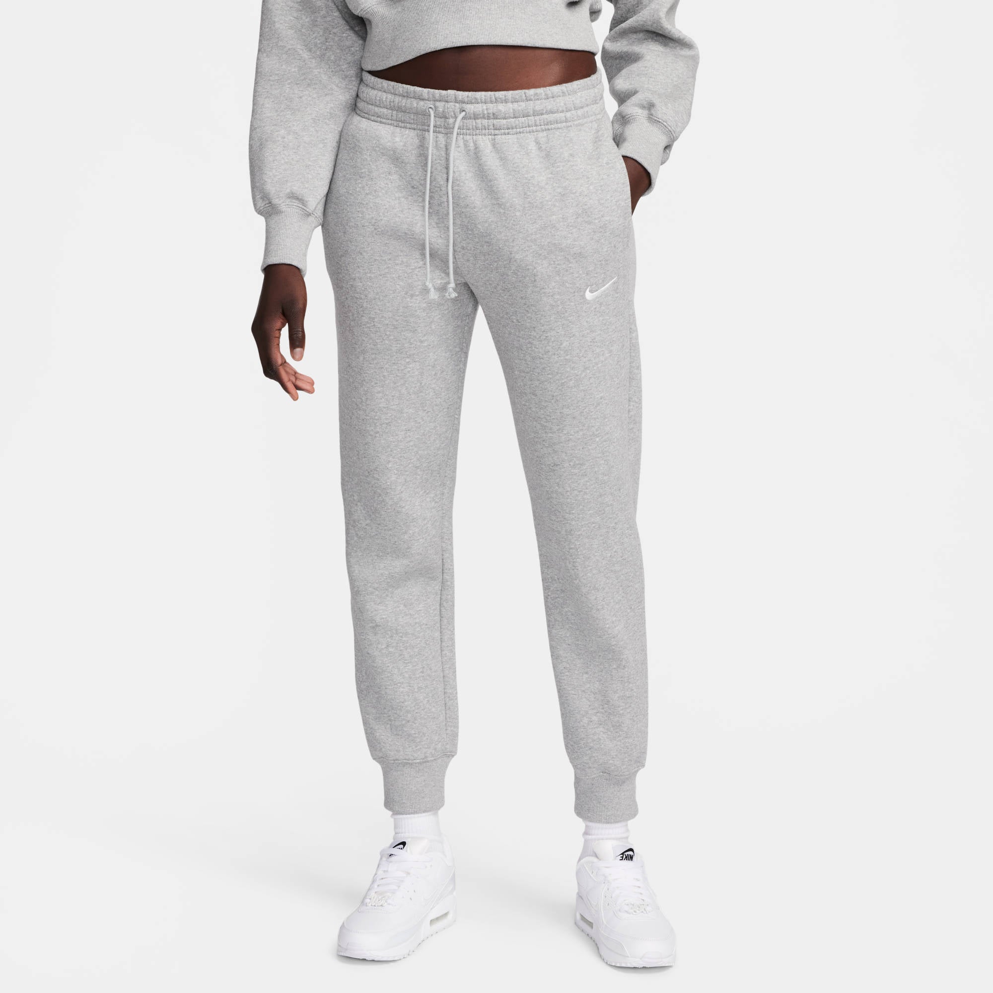 NIKE W NSW PHNX FLC MR PANT STD Trainingshosen & Jogginghosen NIKE DK GREY HEATHER/SAIL XS