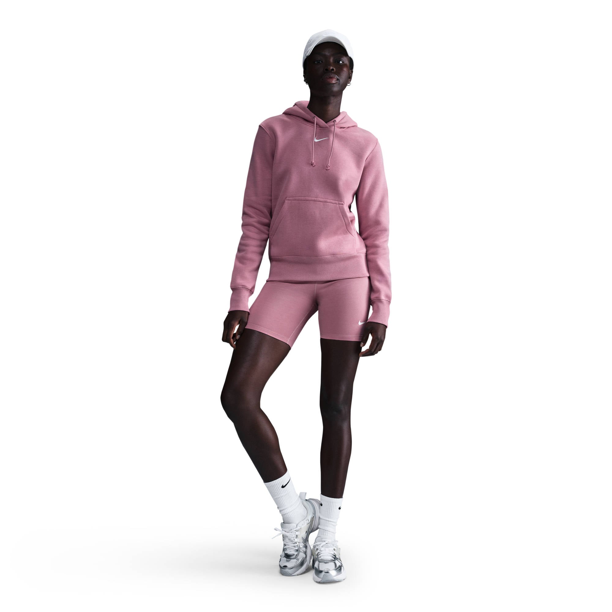 NIKE W NSW PHNX FLC STD PO HOODIE Freizeitshirts /-blusen NIKE 699 ELEMENTAL PINK/SAIL XS