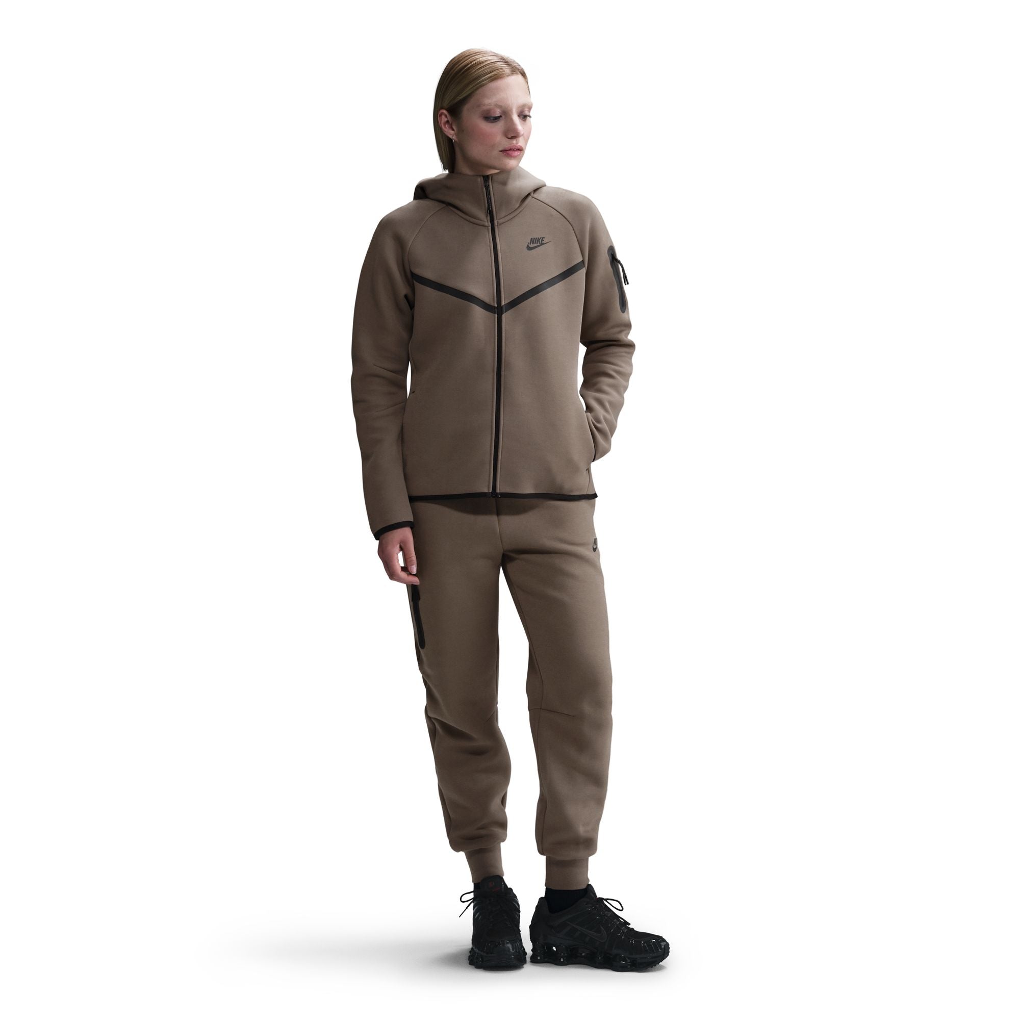 NIKE W NSW TCH FLC WR FZ HDY 2 infinity teel Freizeitpullover NIKE MINK BROWN/BLACK S