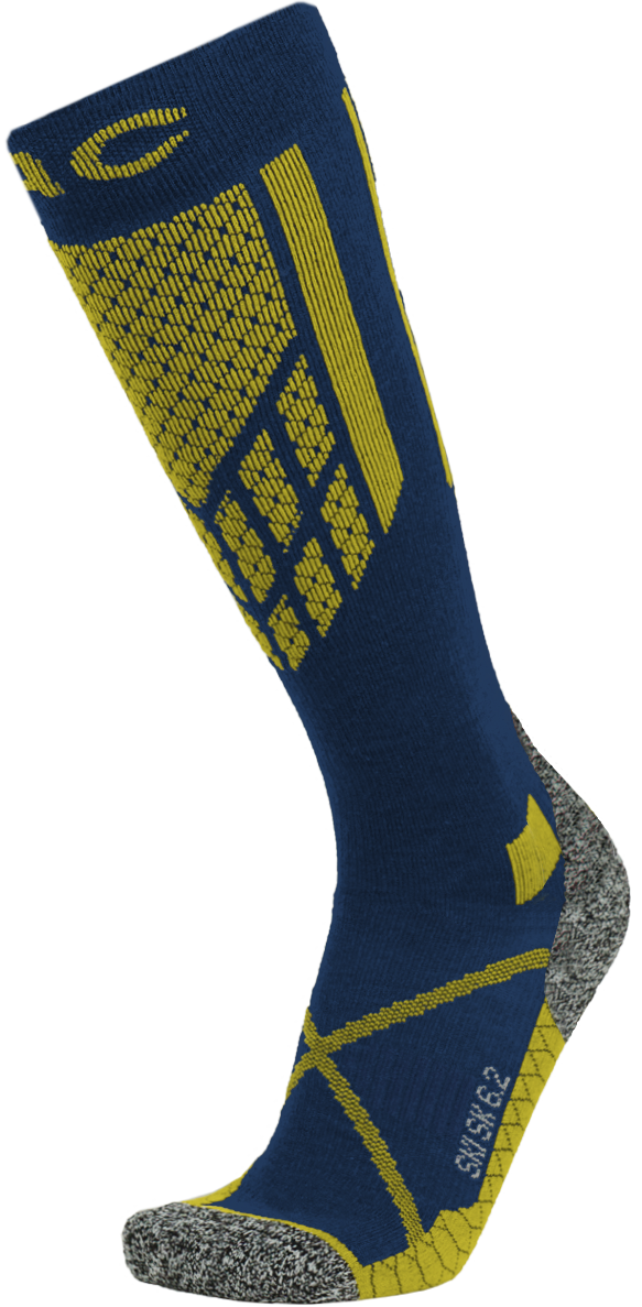 P.A.C. PAC SK 6.2 Merino Technical Pro Men Fahrradsocken P.A.C. Navy-Yellow 40
