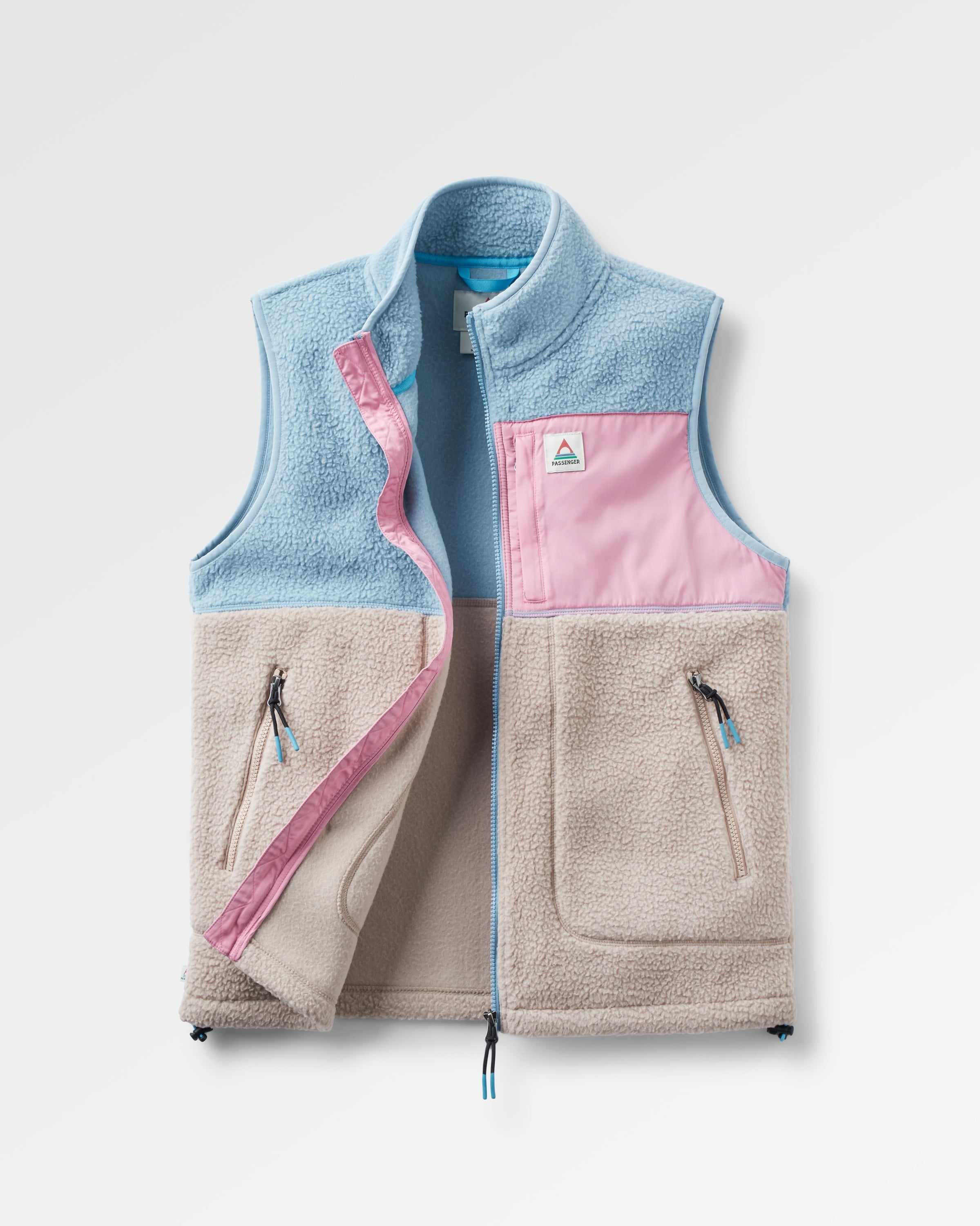 PASSENGER Fairbanks Full Zip Recycled Sherpa Gilet Fleecejacken & Pullover PASSENGER FADED DENIM/SIM S