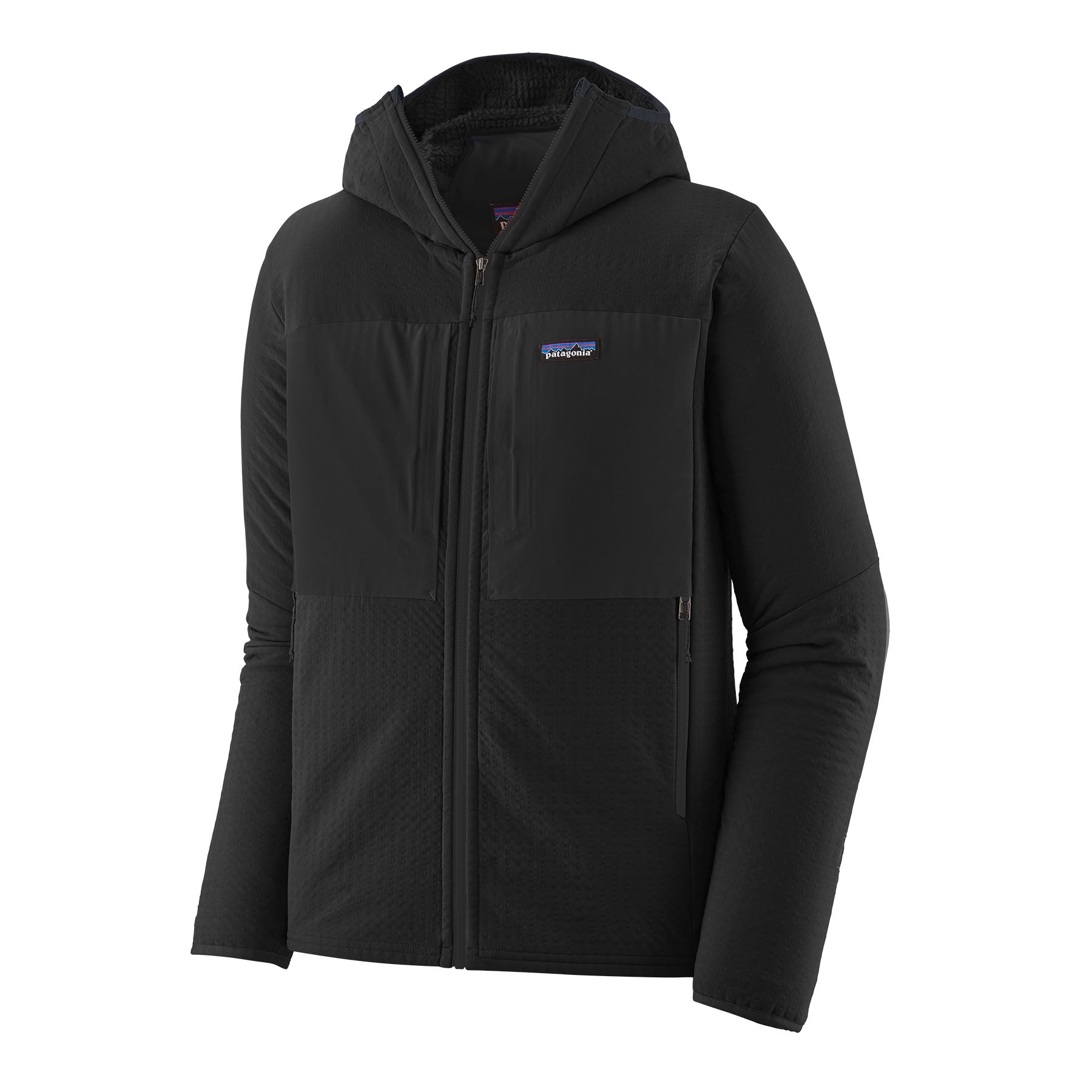 PATAGONIA M'S R2 TECHFACE HOODY Fleecejacken & Pullover PATAGONIA Black M