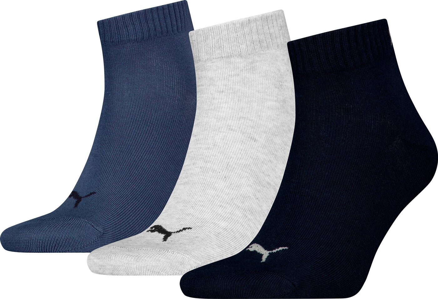 PUMA PUMA UNISEX QUARTER PLAIN 3P Socken PUMA NAVY/GREY/NIGHTSHADOW BLUE 35-38