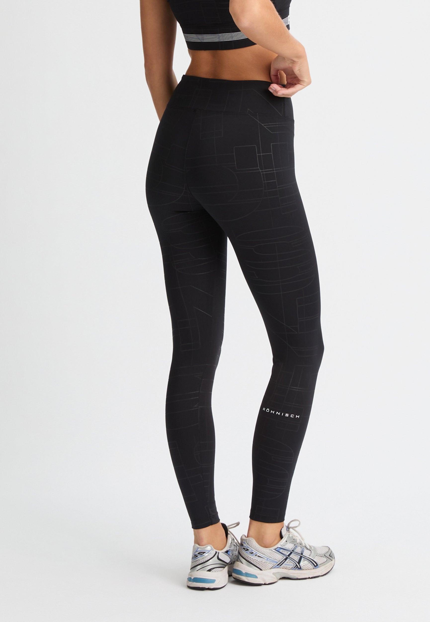 RÖHNISCH Logo Effect High Waist Tights Black Logo Emboss Trainingshosen & Jogginghosen RÖHNISCH