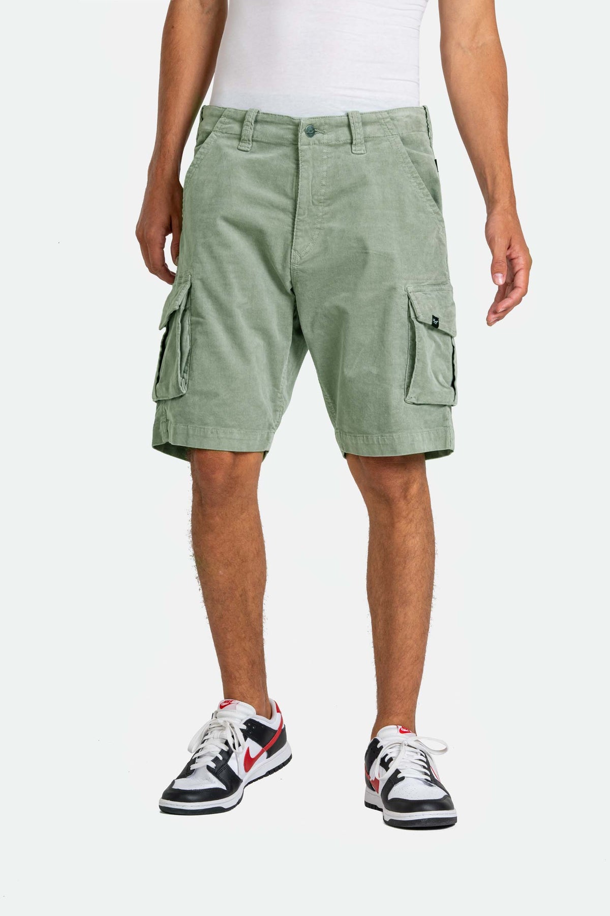 REELL City Cargo Short Freizeithosen REELL Baby Cord Aqua Grey 30
