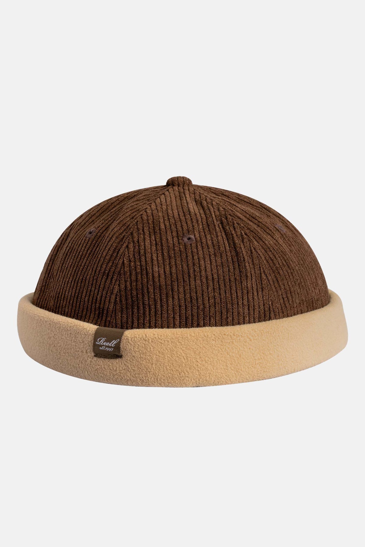 REELL Docker Cap Caps REELL Dark Brown Cord / Beige Fleece ONE SIZE