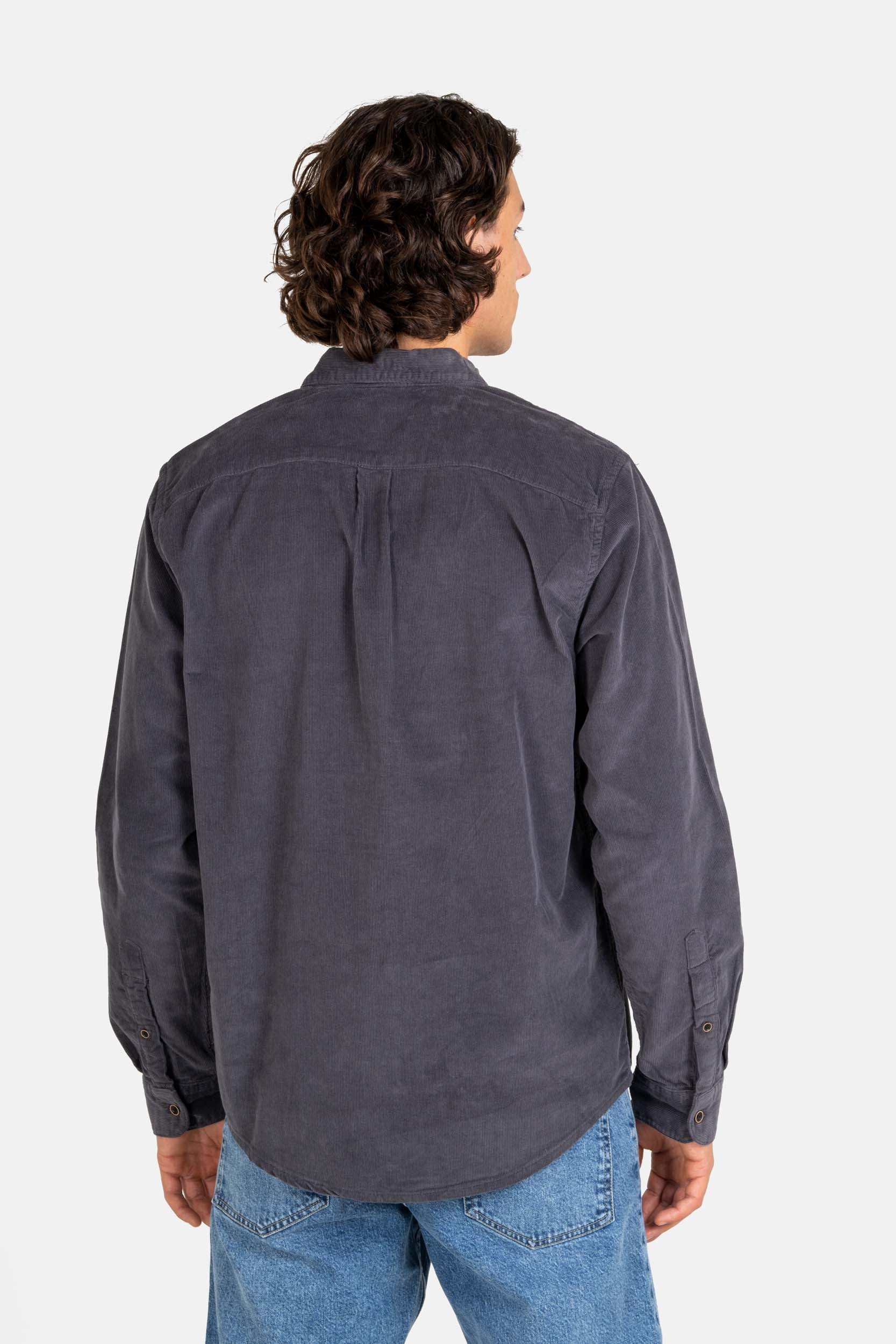 REELL Strike Shirt Freizeitshirts /-hemden REELL Baby Cord Aqua Grey S