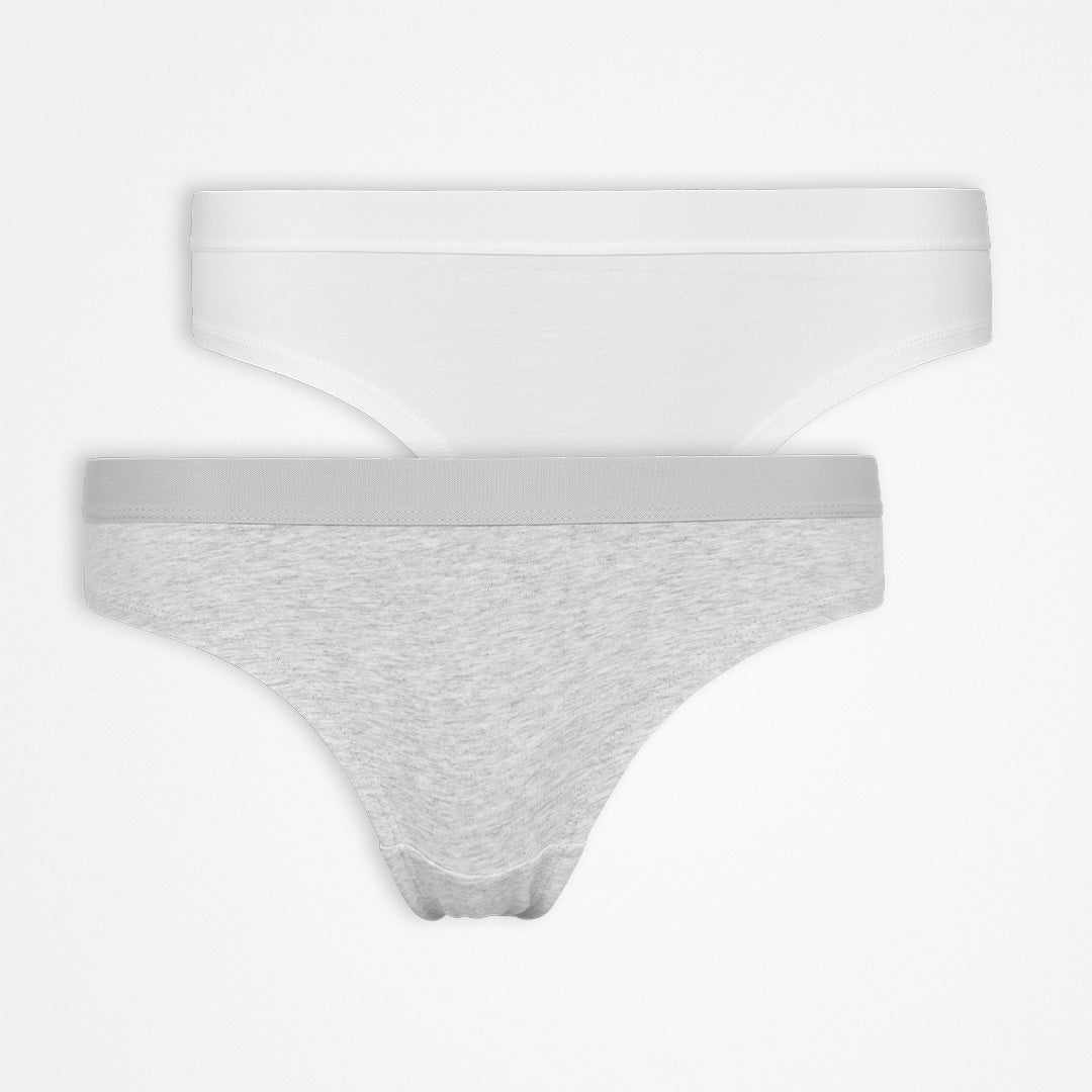 SNOCKS Brazilian Slip Waist Band Women, 2pcs SNOCKS Mix (Grey/White) XS