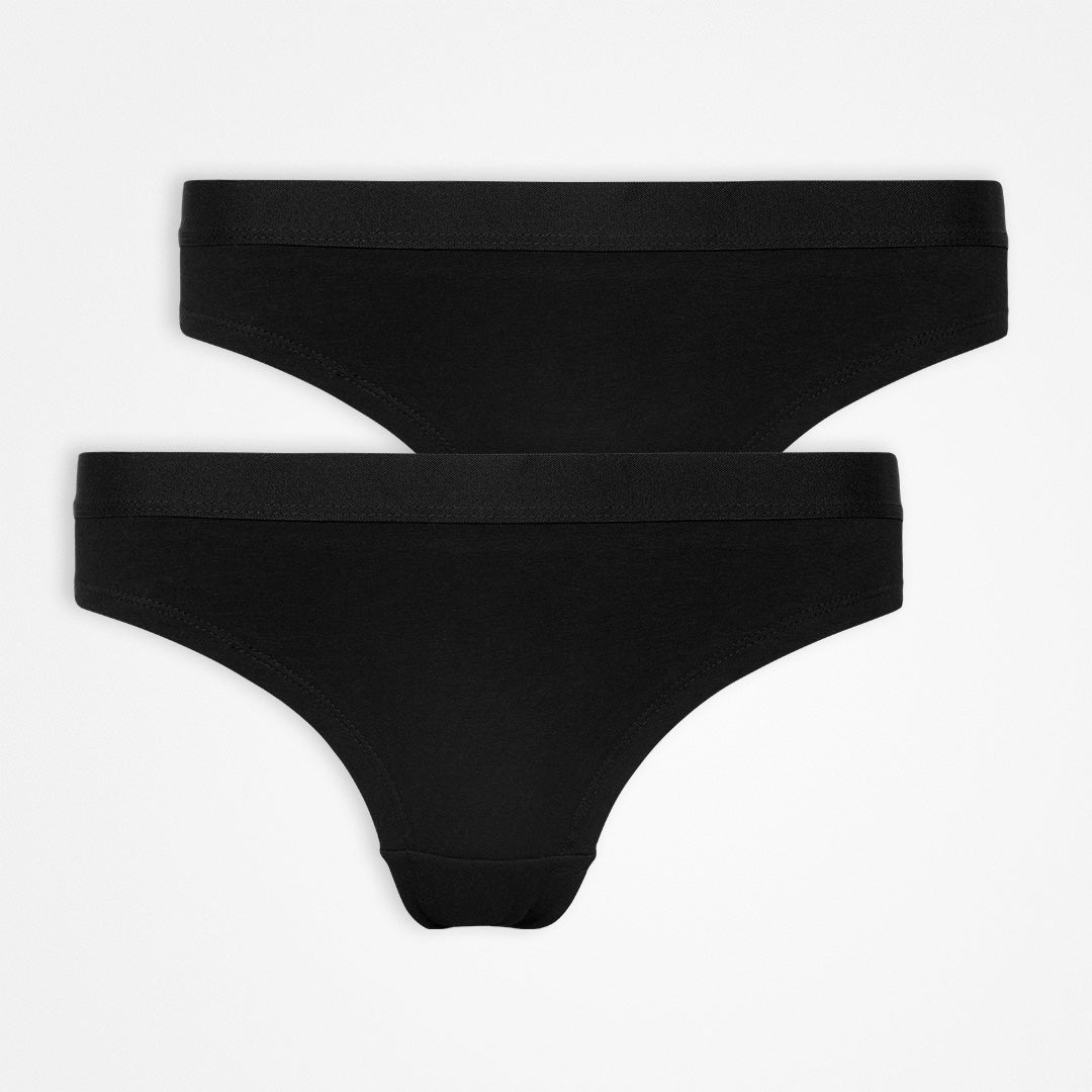 SNOCKS Brazilian Slip Waist Band Women, 2pcs SNOCKS Black XS