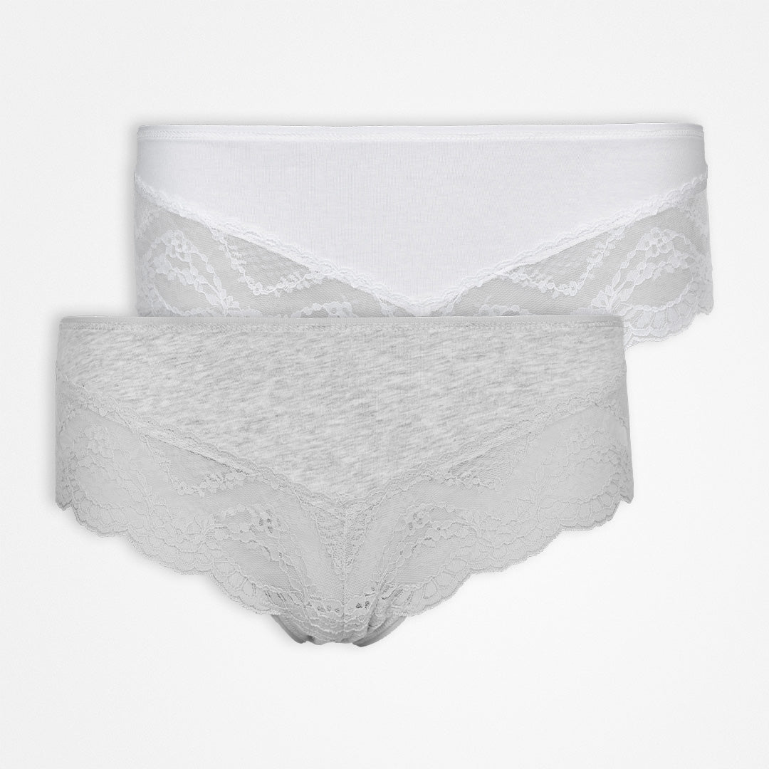 SNOCKS Hipster Lace Women, 2pcs SNOCKS Mix (Grey/White) XS