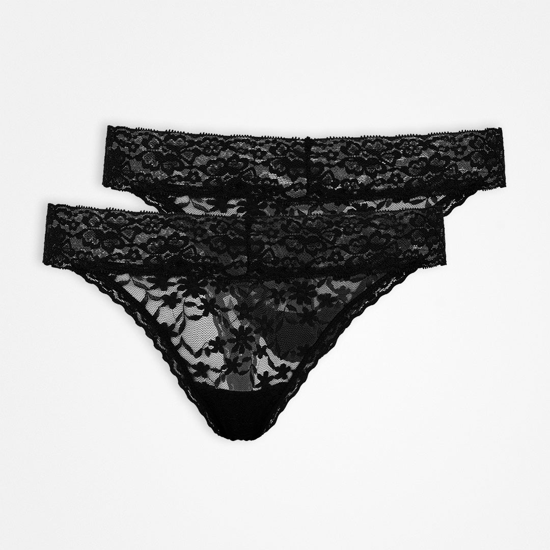 SNOCKS Thong Lace Full Lace Women, 2pcs SNOCKS Black XS