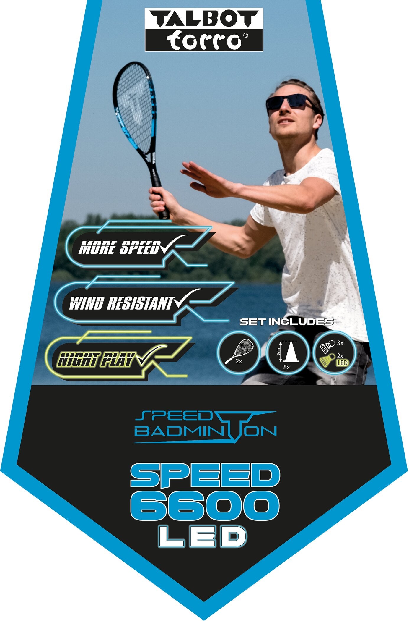 TALBOT/TORRO Speedbadminton Set SPEED 6600 LED im Slingbag Weitere Funsportartikel TALBOT/TORRO