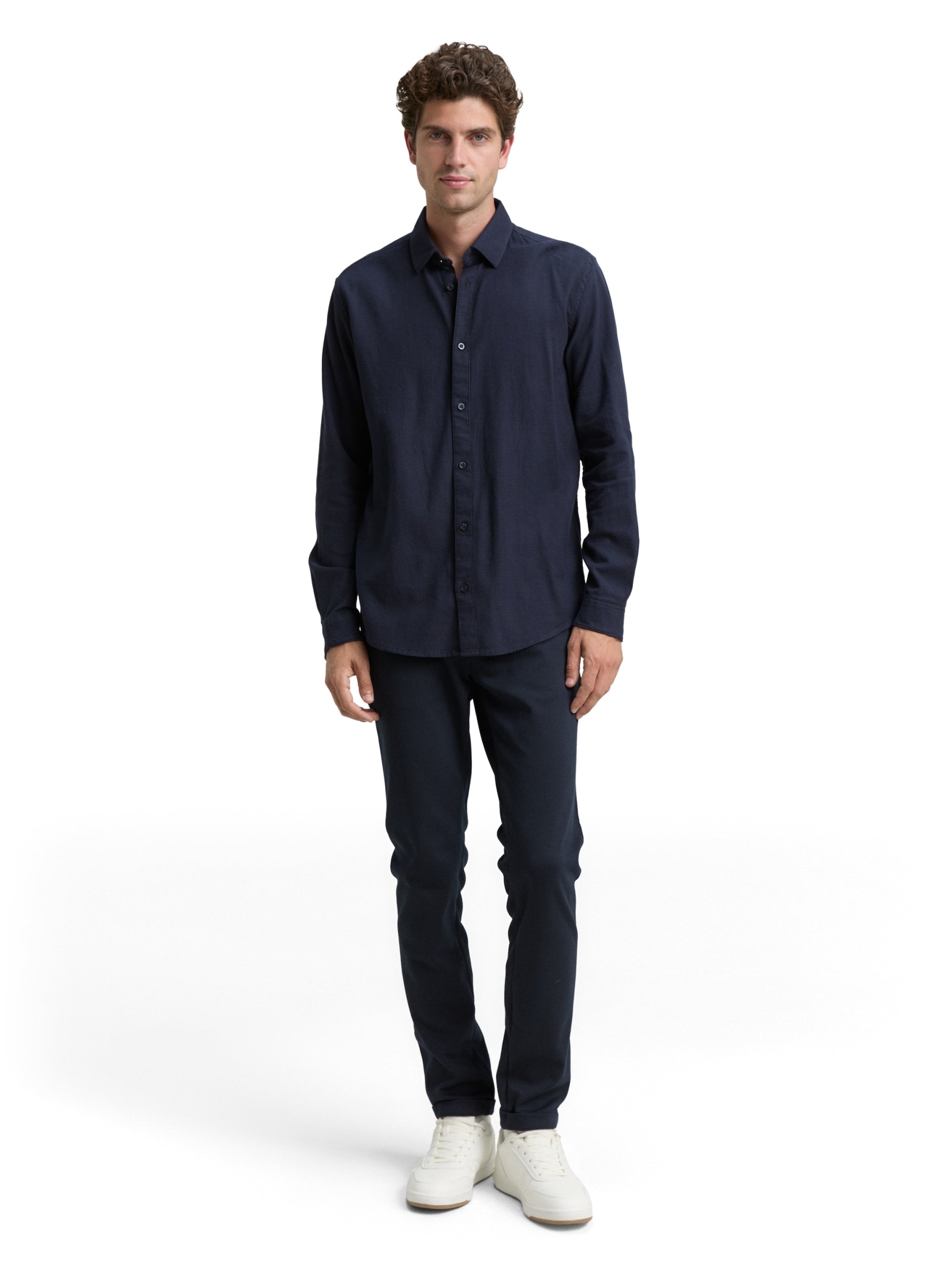 TOM TAILOR CASUAL MEN fitted structured strech shirt Freizeitshirts /-hemden TOM TAILOR CASUAL MEN