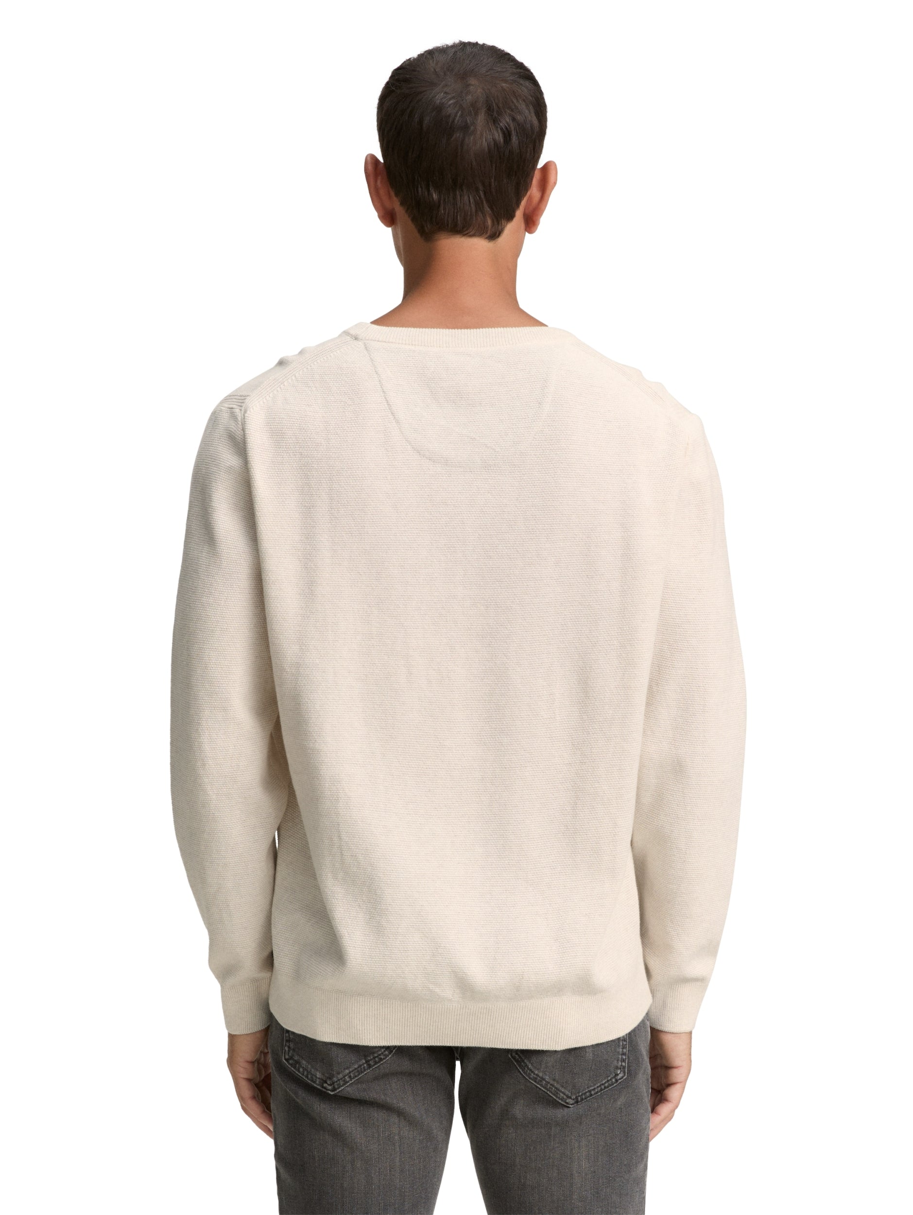 TOM TAILOR CASUAL MEN structured crewneck knit Freizeitpullover TOM TAILOR CASUAL MEN
