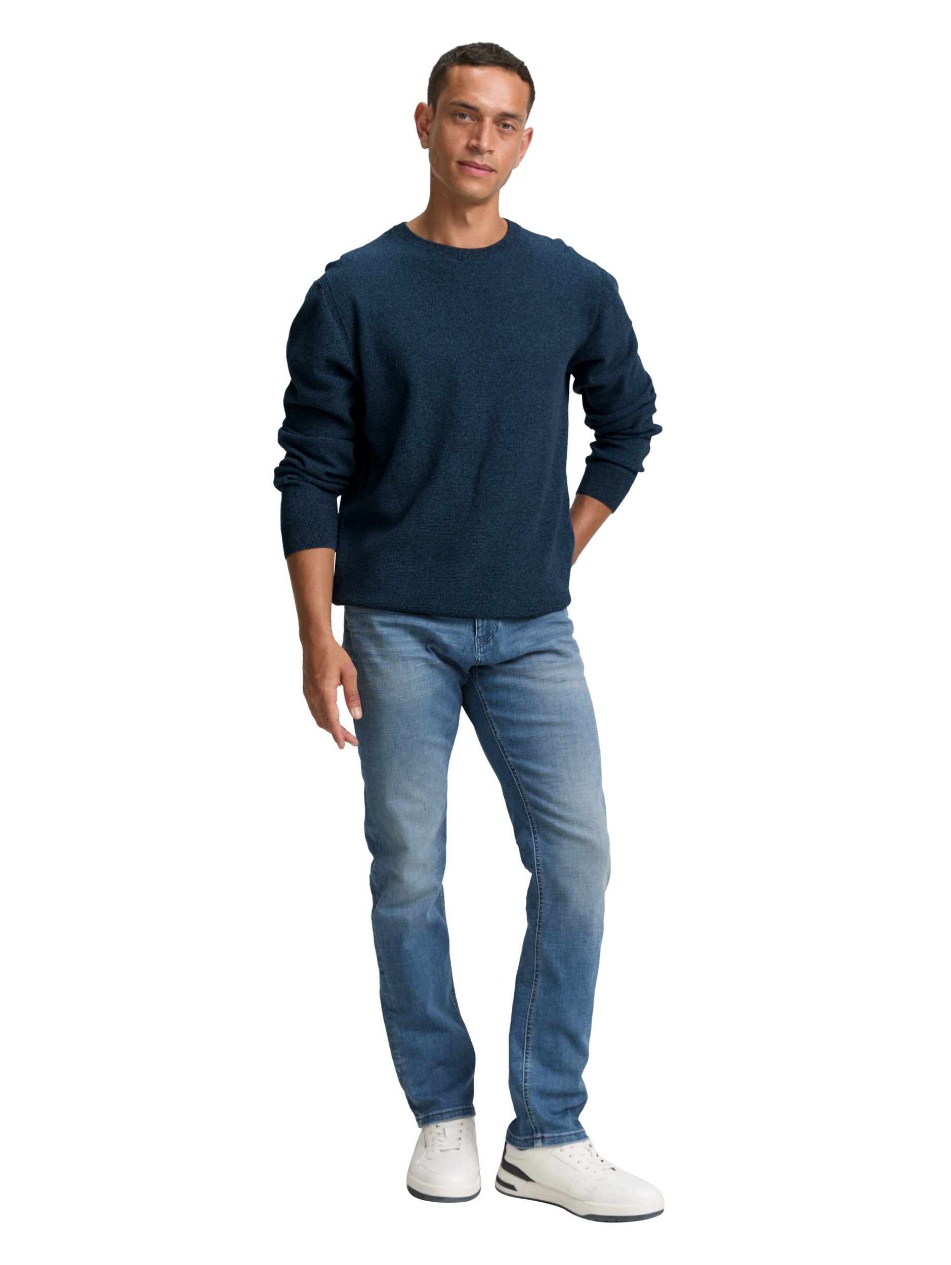 TOM TAILOR CASUAL MEN structured crewneck knit Freizeitpullover TOM TAILOR CASUAL MEN
