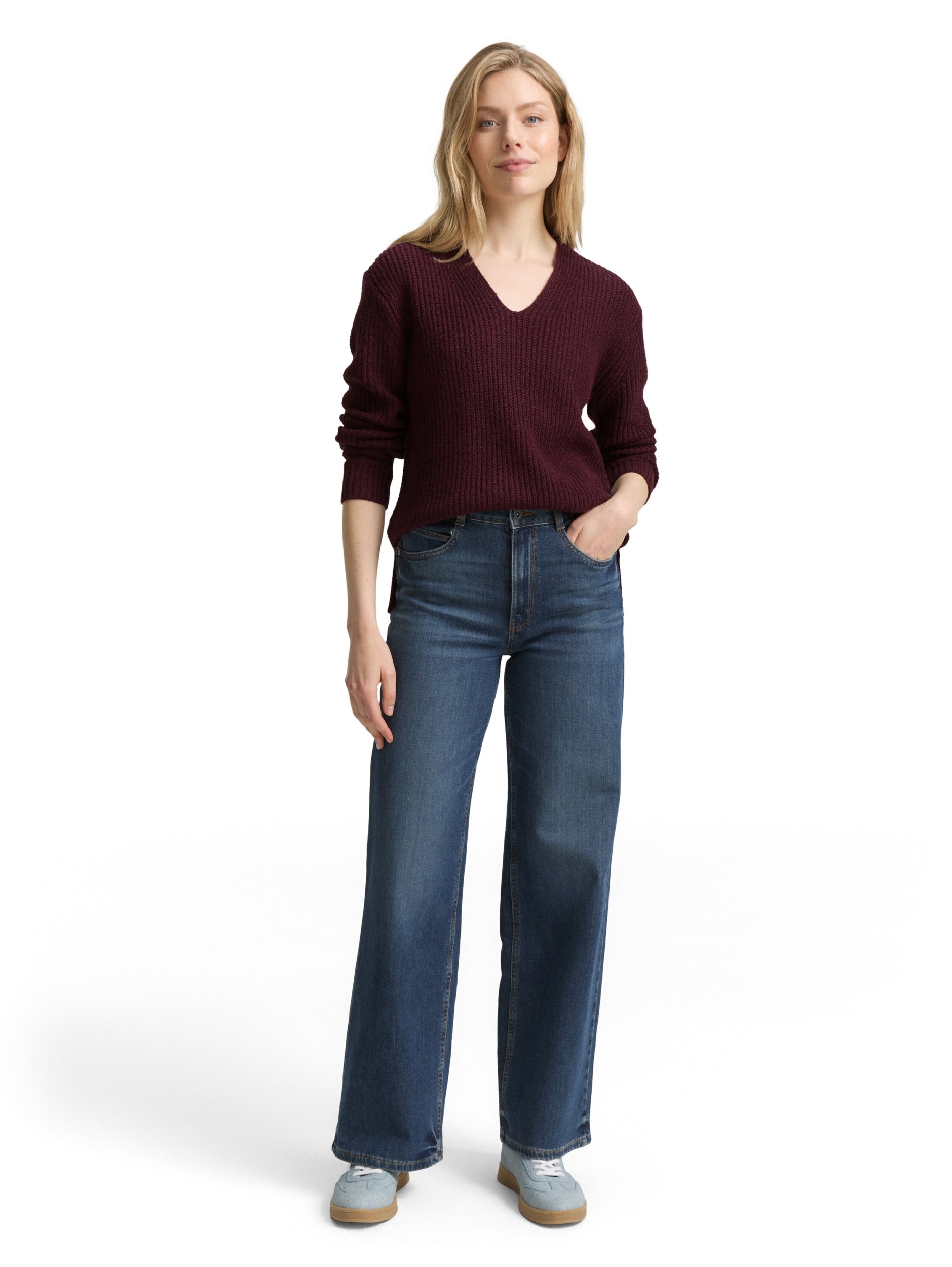 TOM TAILOR CASUAL WOMEN knit rib v-neck pullover Freizeitpullover TOM TAILOR CASUAL WOMEN