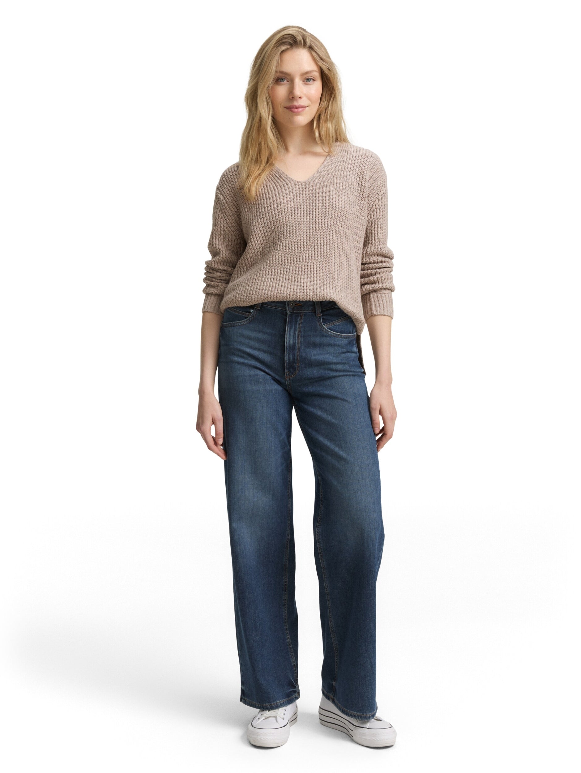 TOM TAILOR CASUAL WOMEN knit rib v-neck pullover Freizeitpullover TOM TAILOR CASUAL WOMEN