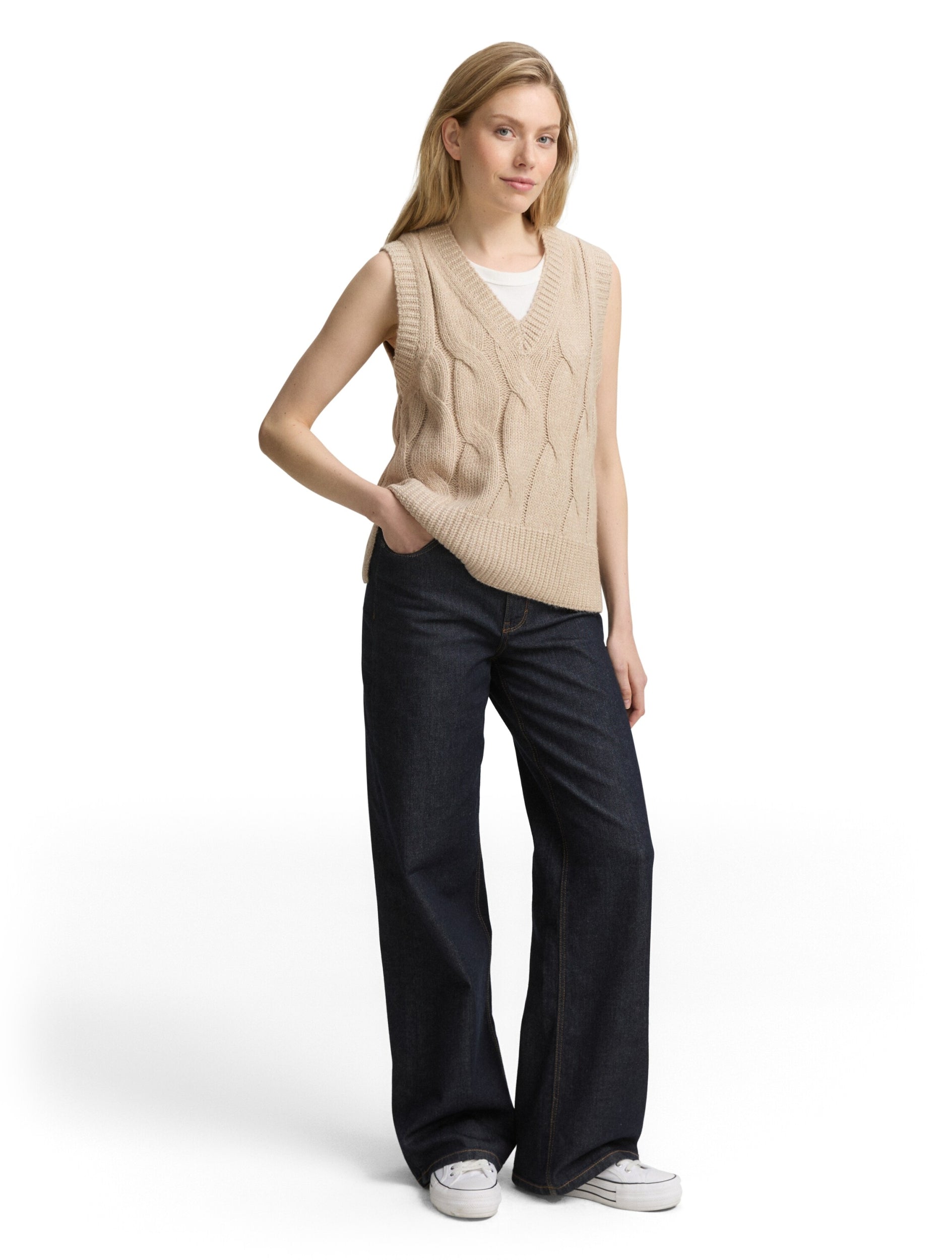 TOM TAILOR CASUAL WOMEN knit vest with cable structure Freizeitpullover TOM TAILOR CASUAL WOMEN