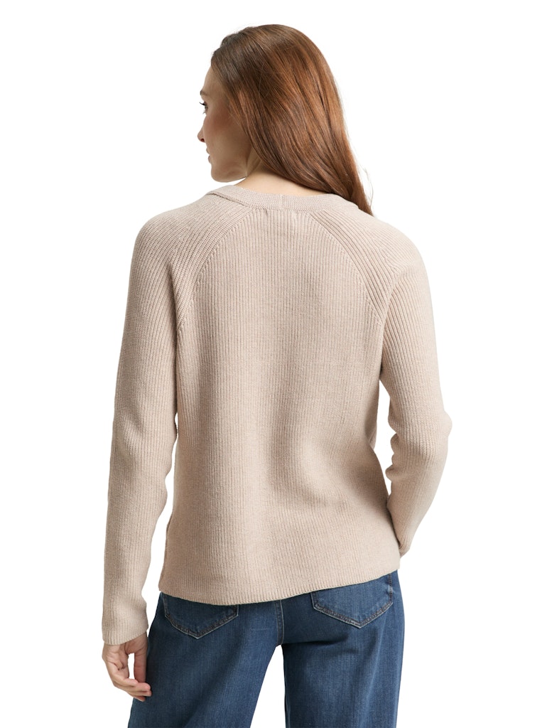 TOM TAILOR CASUAL WOMEN knit rib v-neck sweater Freizeitpullover TOM TAILOR CASUAL WOMEN