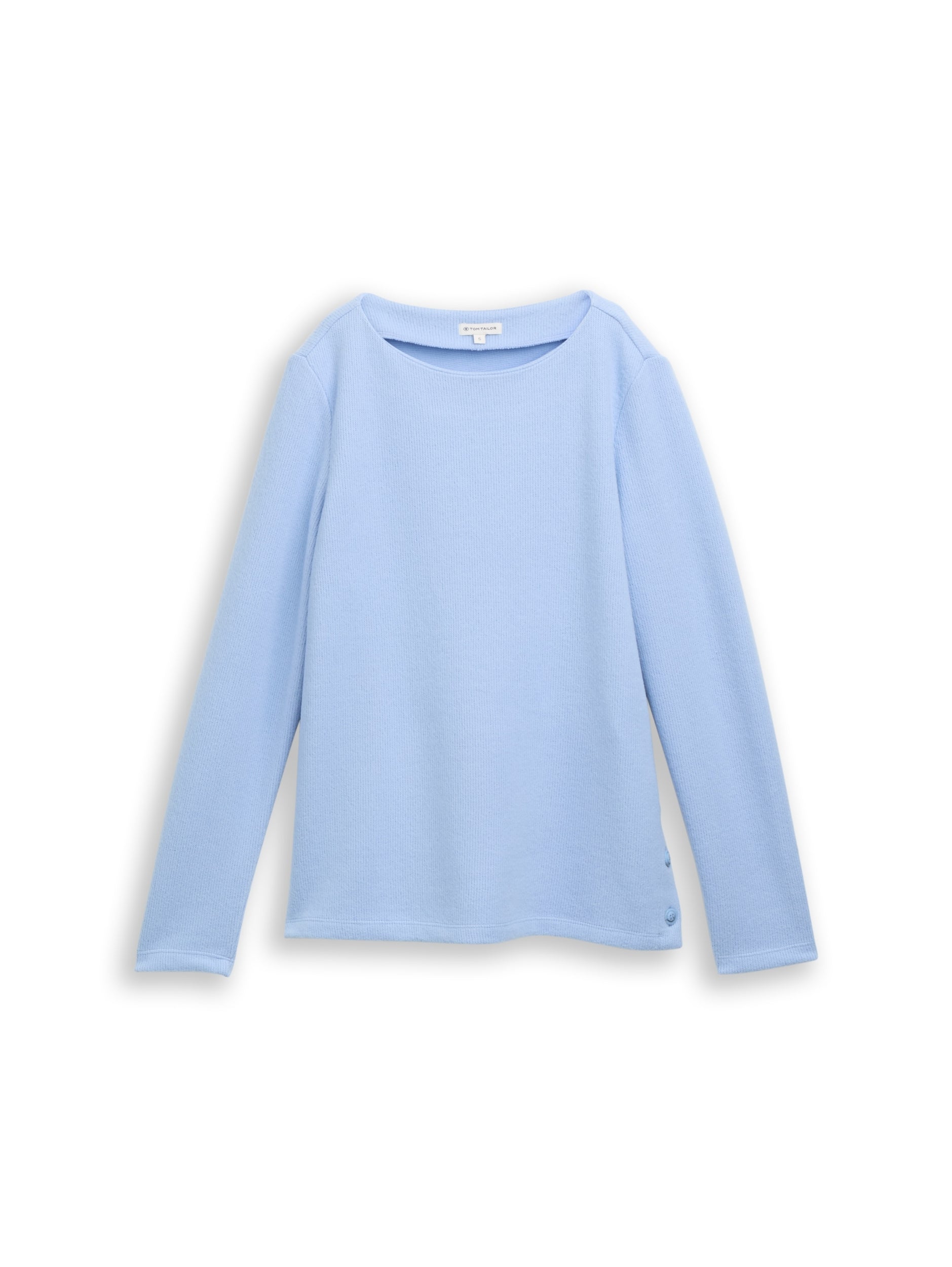 TOM TAILOR CASUAL WOMEN SWEATSHIRT COSY RIB  MEDIUM SILVER GREY MELANGE