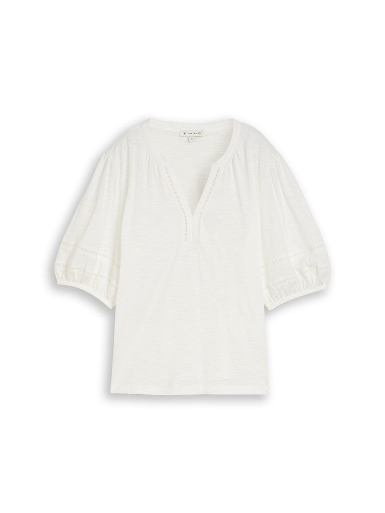 TOM TAILOR CASUAL WOMEN T-Shirt blouse with laces Freizeitshirts /-hemden TOM TAILOR CASUAL WOMEN 10315 S