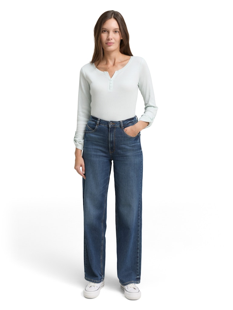 TOM TAILOR CASUAL WOMEN T-shirt stripe henley Freizeitshirts /-blusen TOM TAILOR CASUAL WOMEN