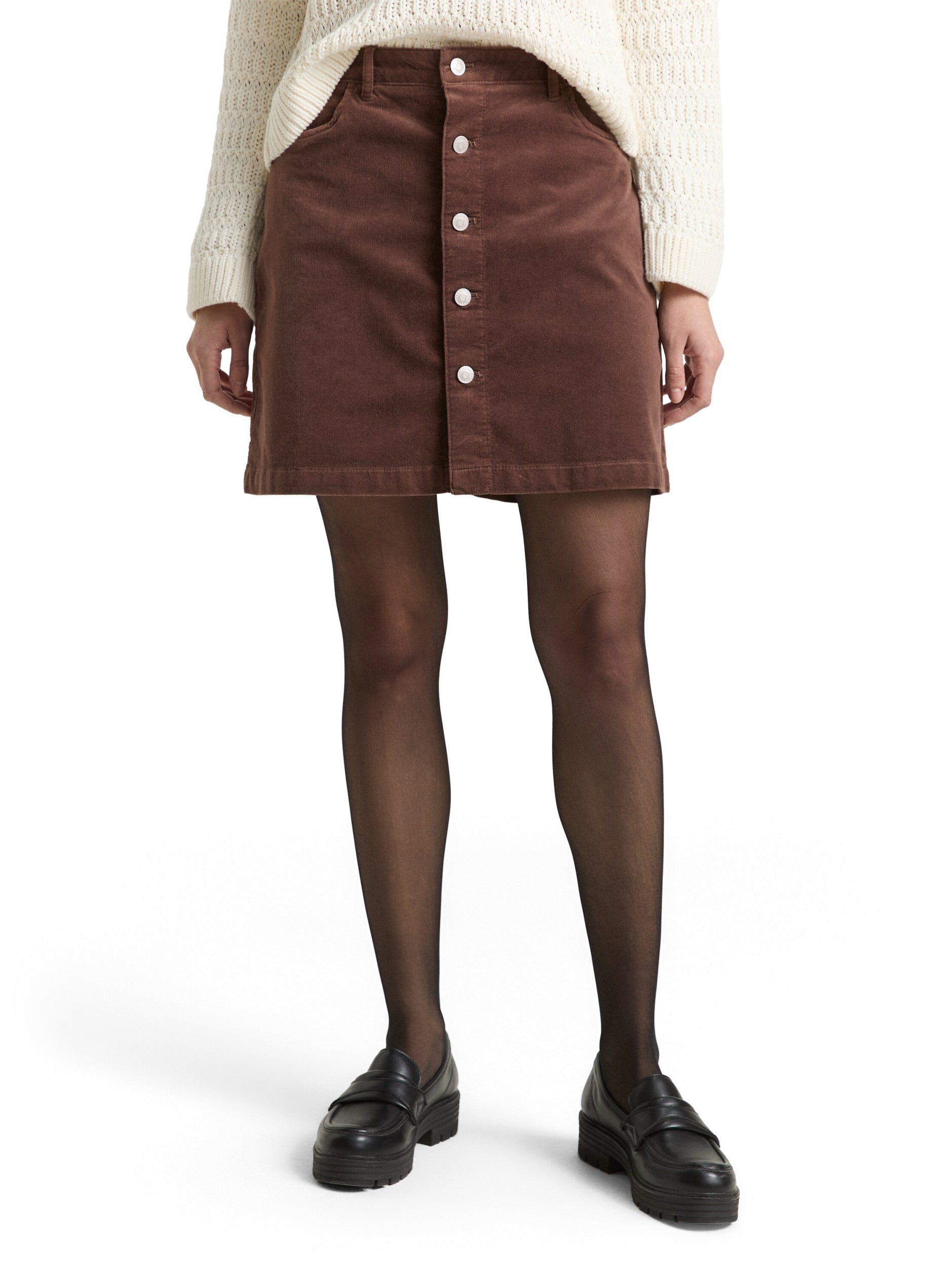 TOM TAILOR DENIM WOMEN mini skirt with button placket Kleider & Röcke TOM TAILOR DENIM WOMEN