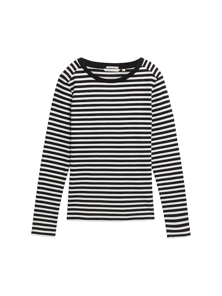 TOM TAILOR DENIM WOMEN STRIPED INTERLOCK T-SHIRT Freizeitshirts /-blusen TOM TAILOR DENIM WOMEN 32575 XS