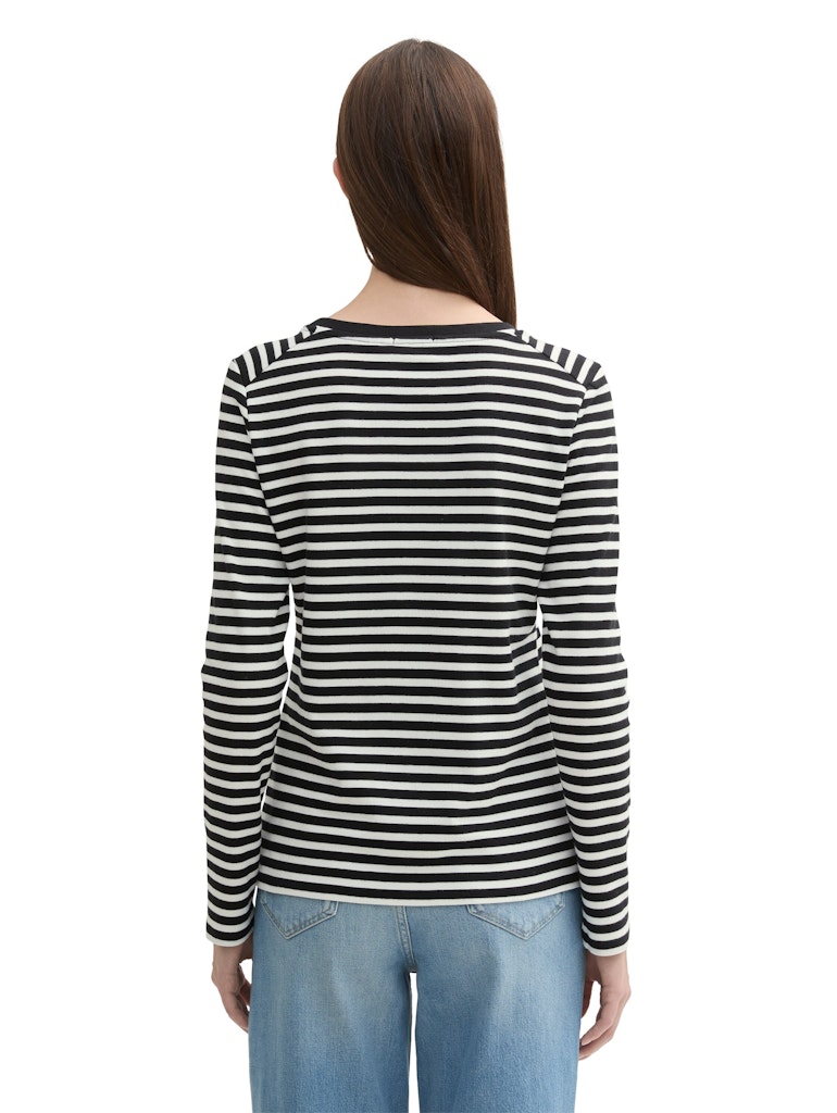 TOM TAILOR DENIM WOMEN STRIPED INTERLOCK T-SHIRT Freizeitshirts /-blusen TOM TAILOR DENIM WOMEN