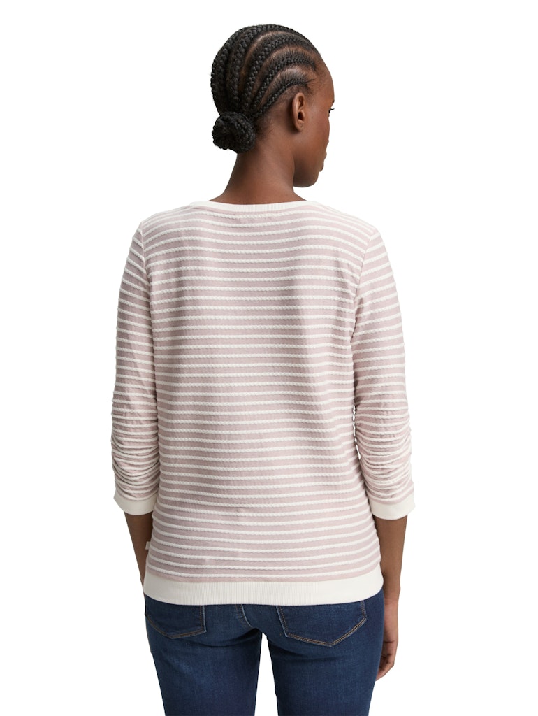 TOM TAILOR DENIM WOMEN striped jacquard sweatshirt Freizeitpullover TOM TAILOR DENIM WOMEN