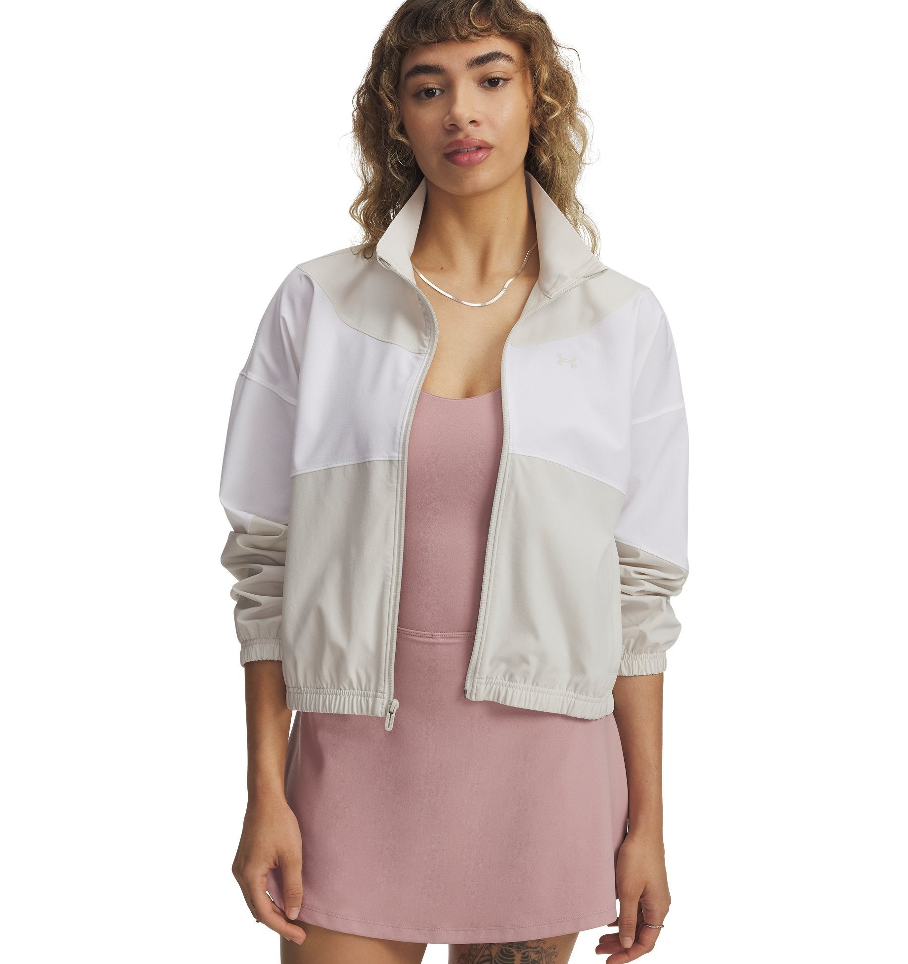 UNDER ARMOUR UA RIVAL WOVEN JACKET 348 SILICA GREEN Freizeitpullover UNDER ARMOUR WHITE/WHITE-BLACK XS