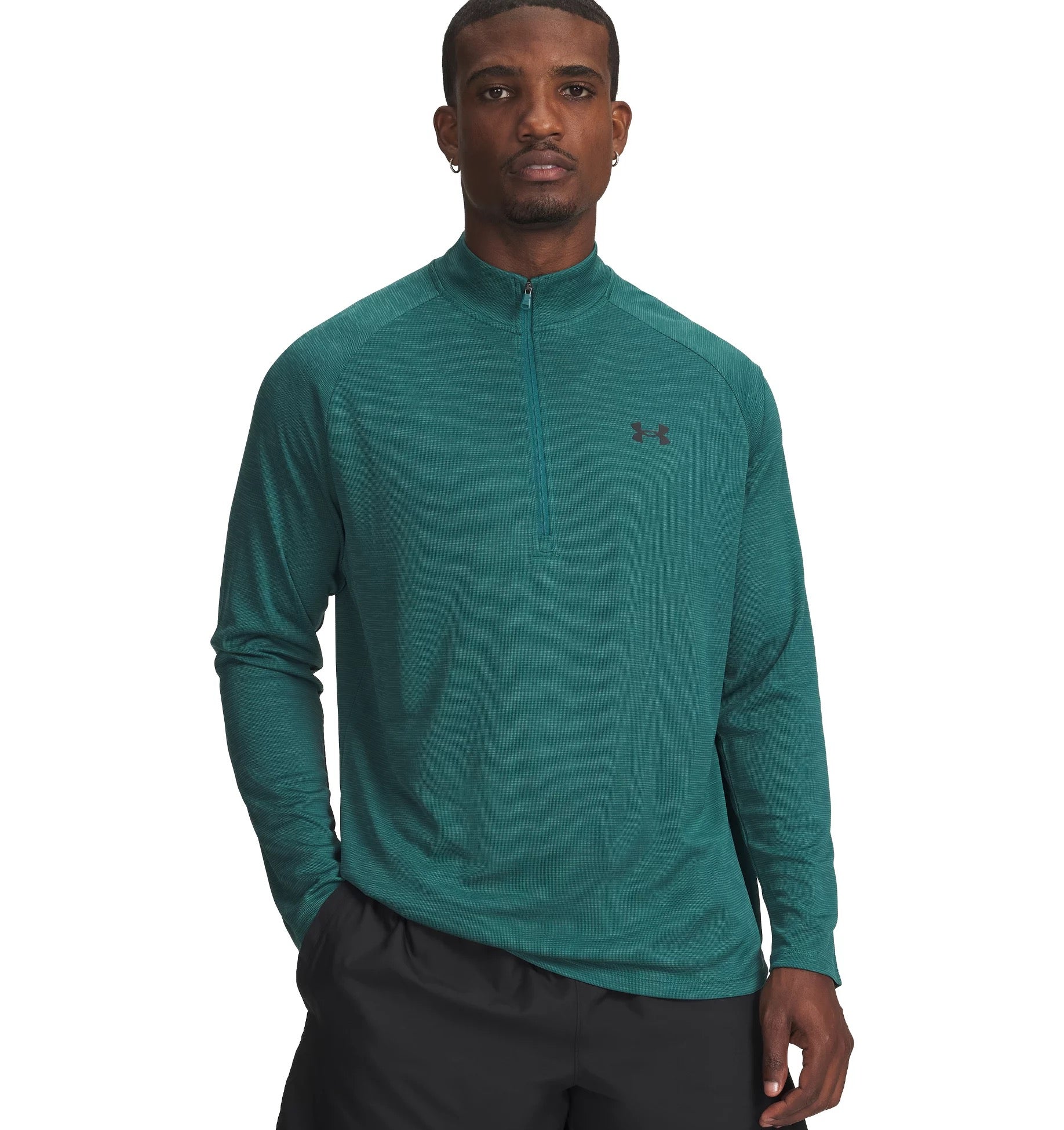 UNDER ARMOUR UA TECH TEXTURED 1/2 ZIP 452 ETHER BLUE Trainingsjacken UNDER ARMOUR RACK GREEN M