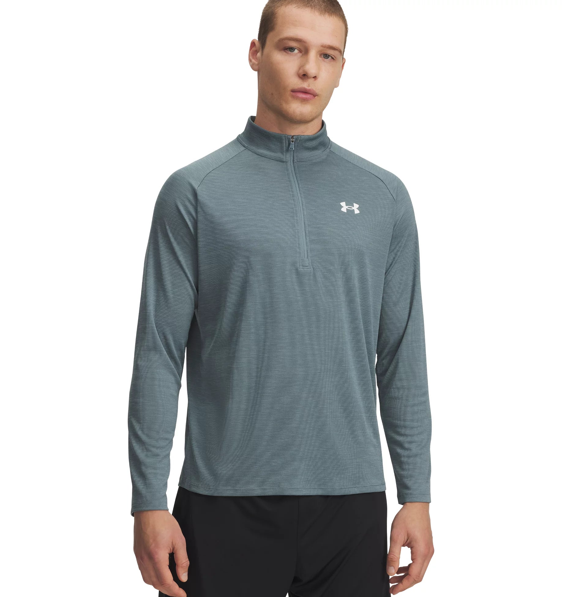 UNDER ARMOUR UA TECH TEXTURED 1/2 ZIP 452 ETHER BLUE