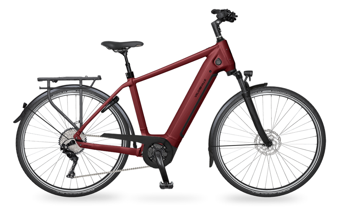 Velo de Ville AEB 990 28'' 10 Gang Shimano Cues E-Mountainbike VELO DE VILLE Ruby Red matt 53