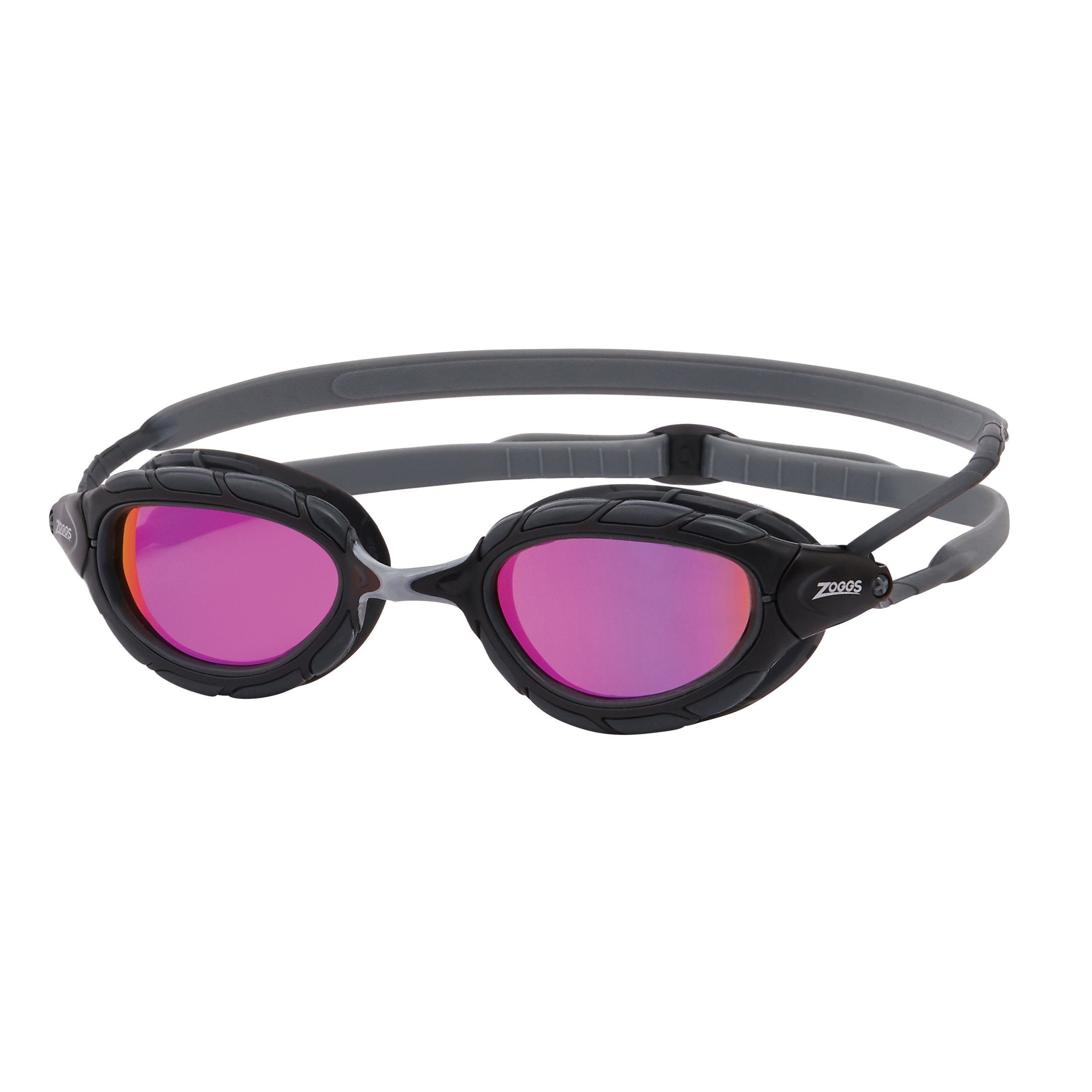 ZOGGS Predator Titanium Schwimmbrillen ZOGGS Grey Black Mirror Pink - Smaller Fi -