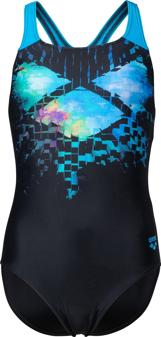 ARENA GIRL'S ARENA MULTI PIXELS SWIM Badeanzug ARENA BLACK-TURQUOISE 128