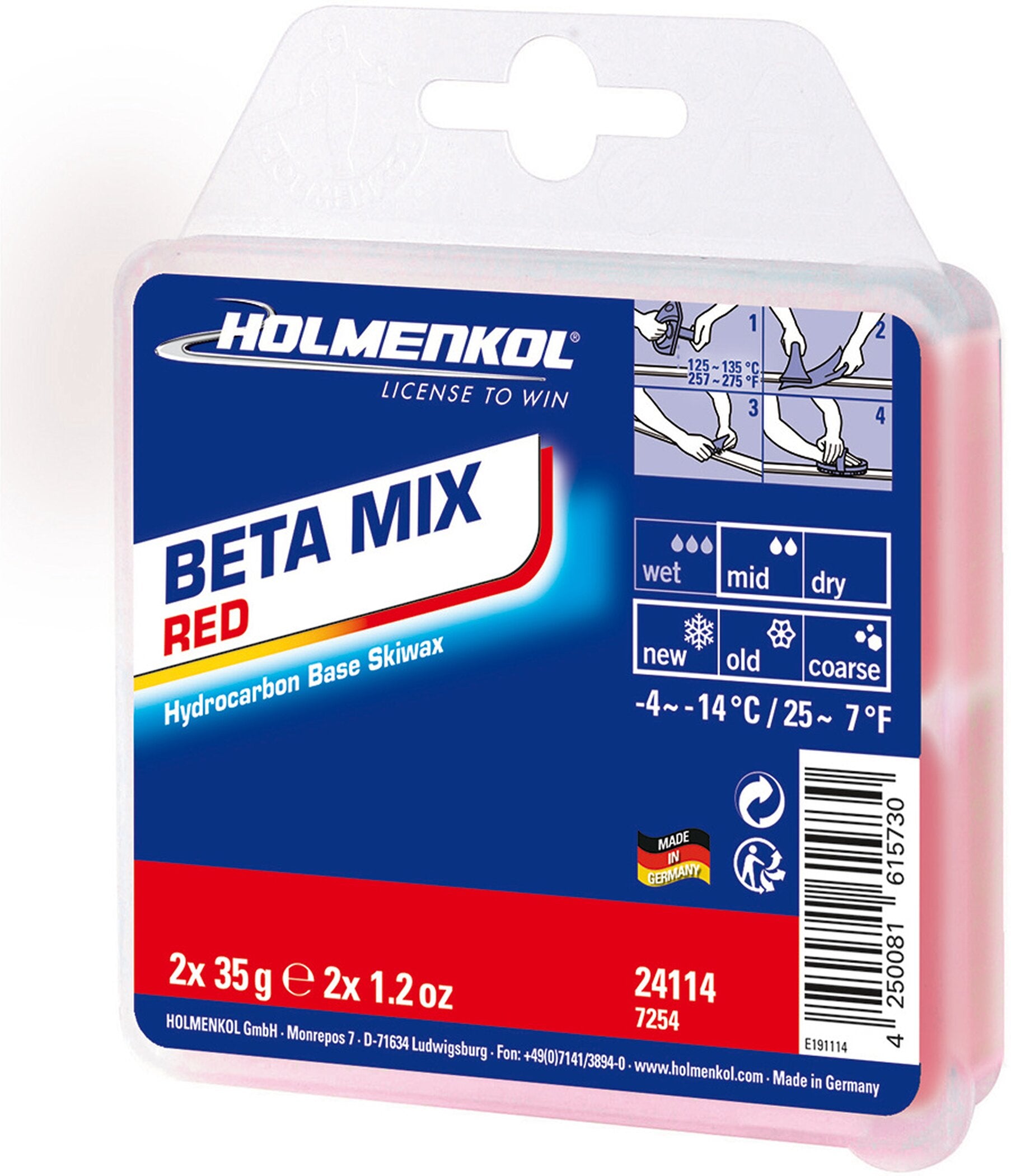 HOLMENKOL Betamix Red 2x35 g Skizubehör HOLMENKOL - -