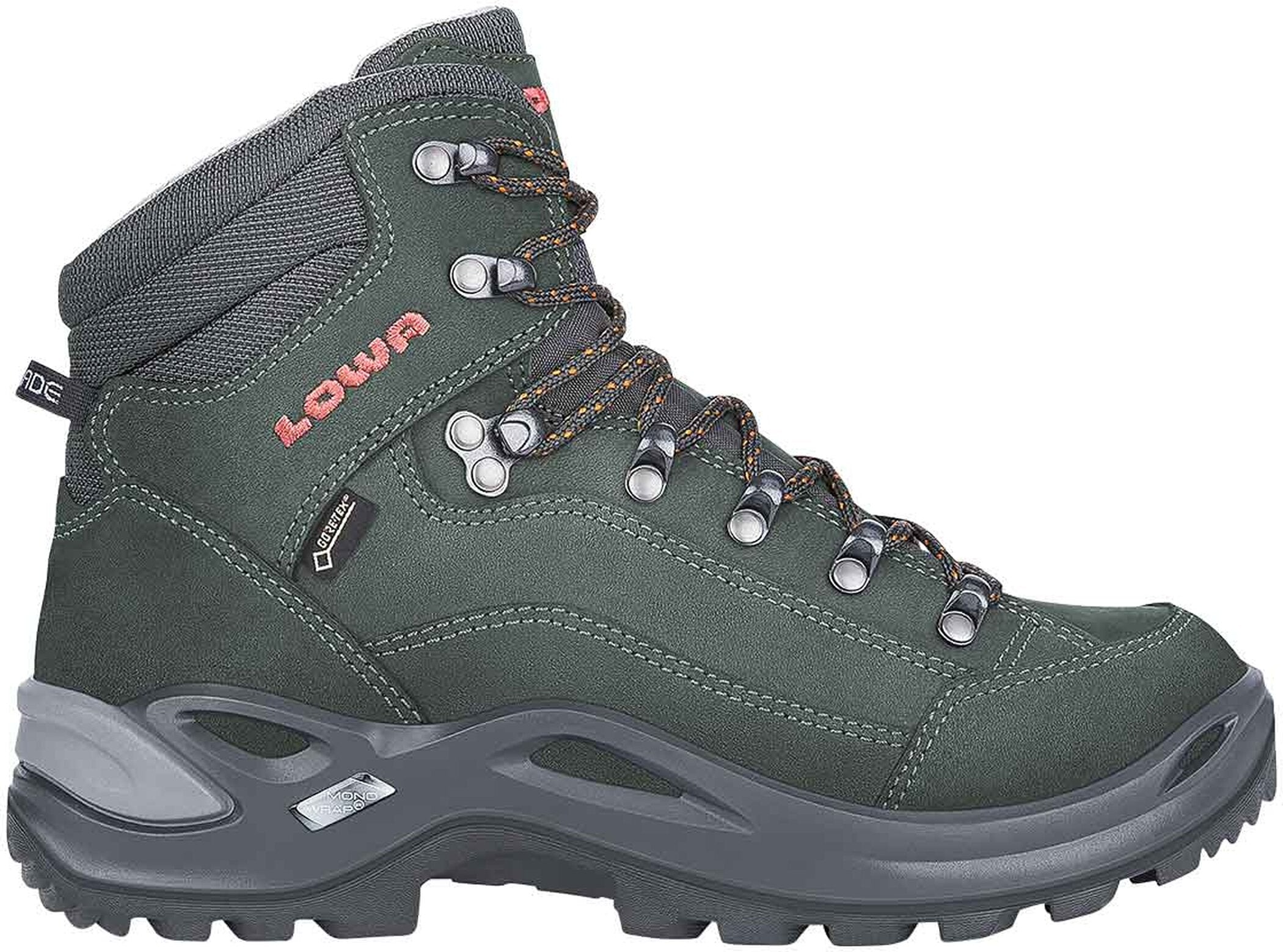 LOWA RENEGADE GTX MID Damen Wanderschuhe Trekkingschuhe LOWA 9709 ANTHRAZIT/MANDARINE 37.5