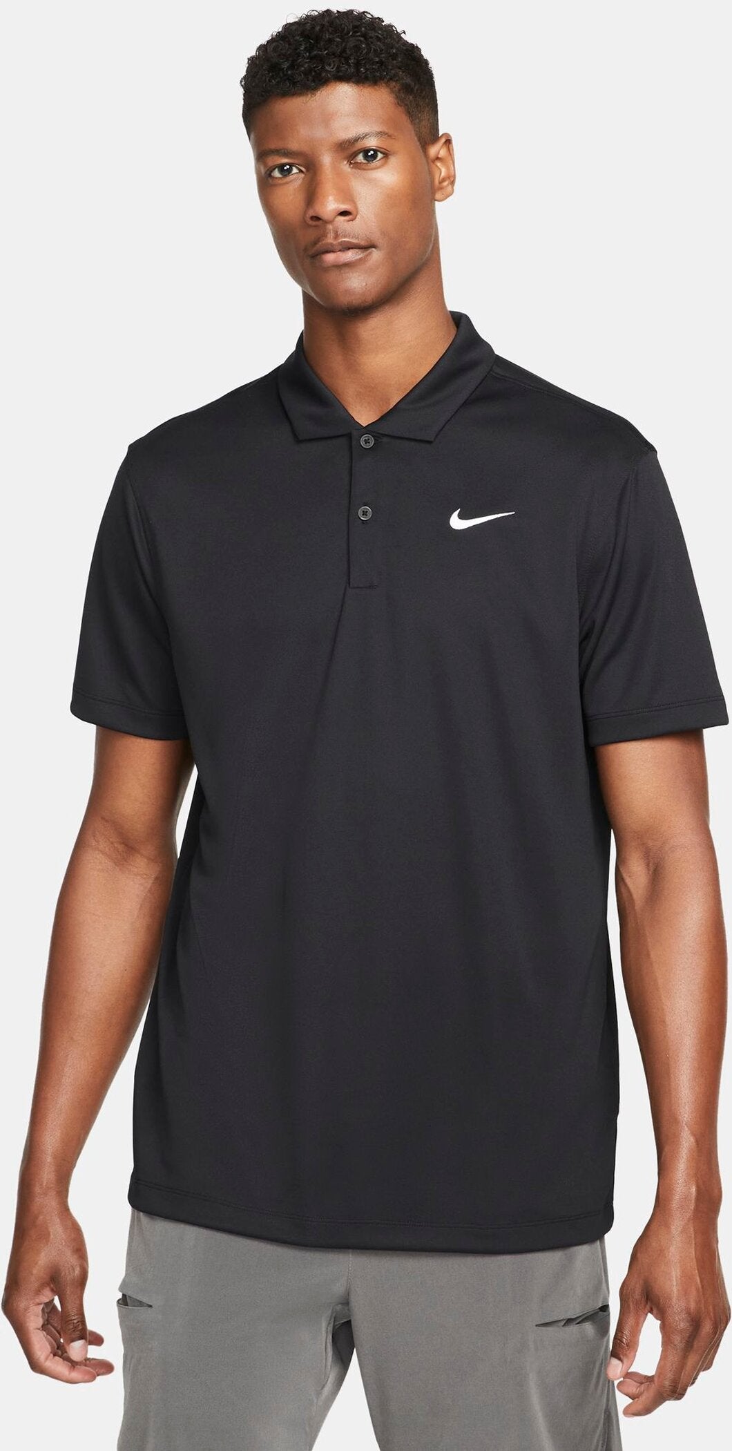 NIKE Herren Polo M NKCT DF POLO SOLID Tennisoberteile NIKE BLACK/WHITE M
