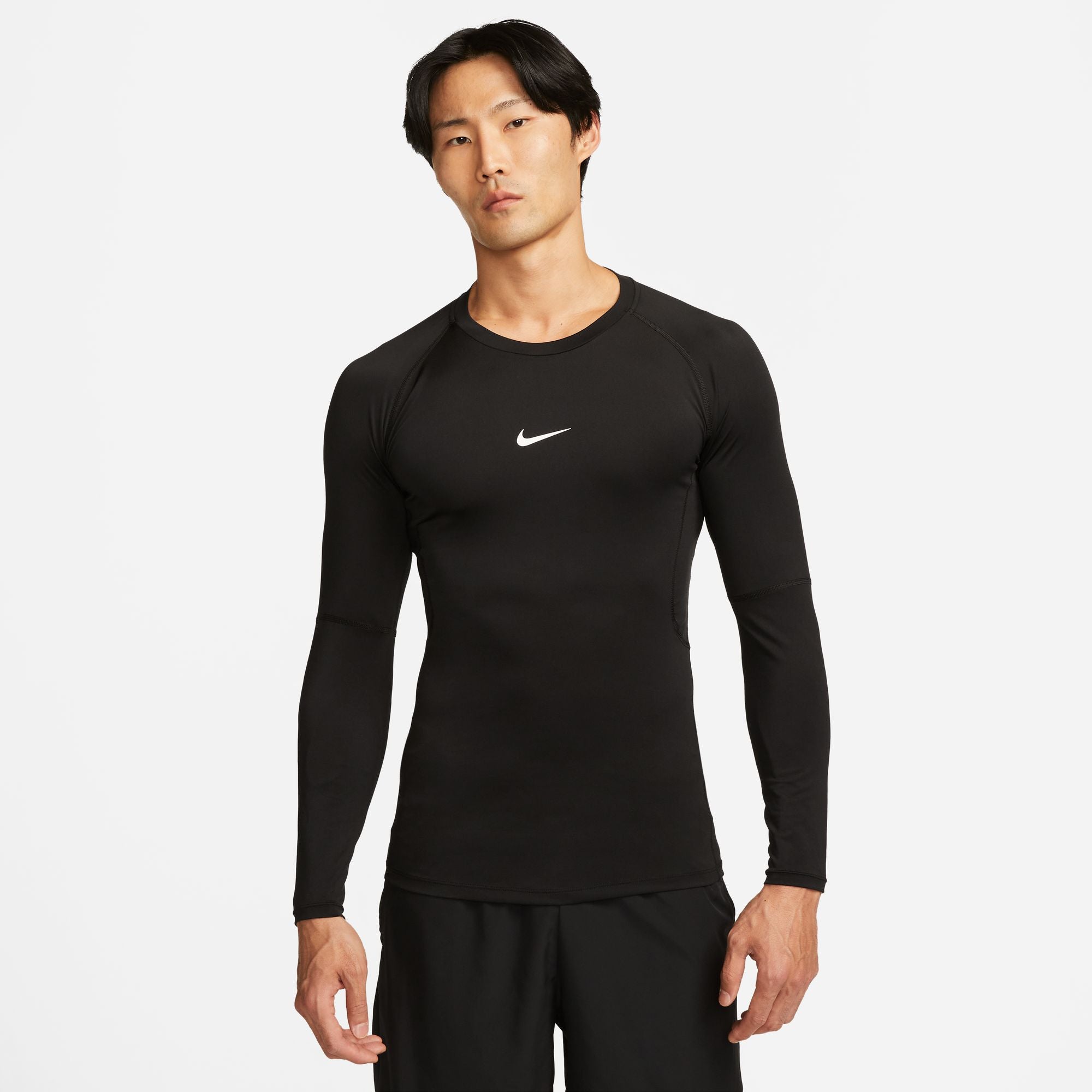 NIKE M NP DF TIGHT TOP LS Trainingsjacken NIKE BLACK/WHITE S