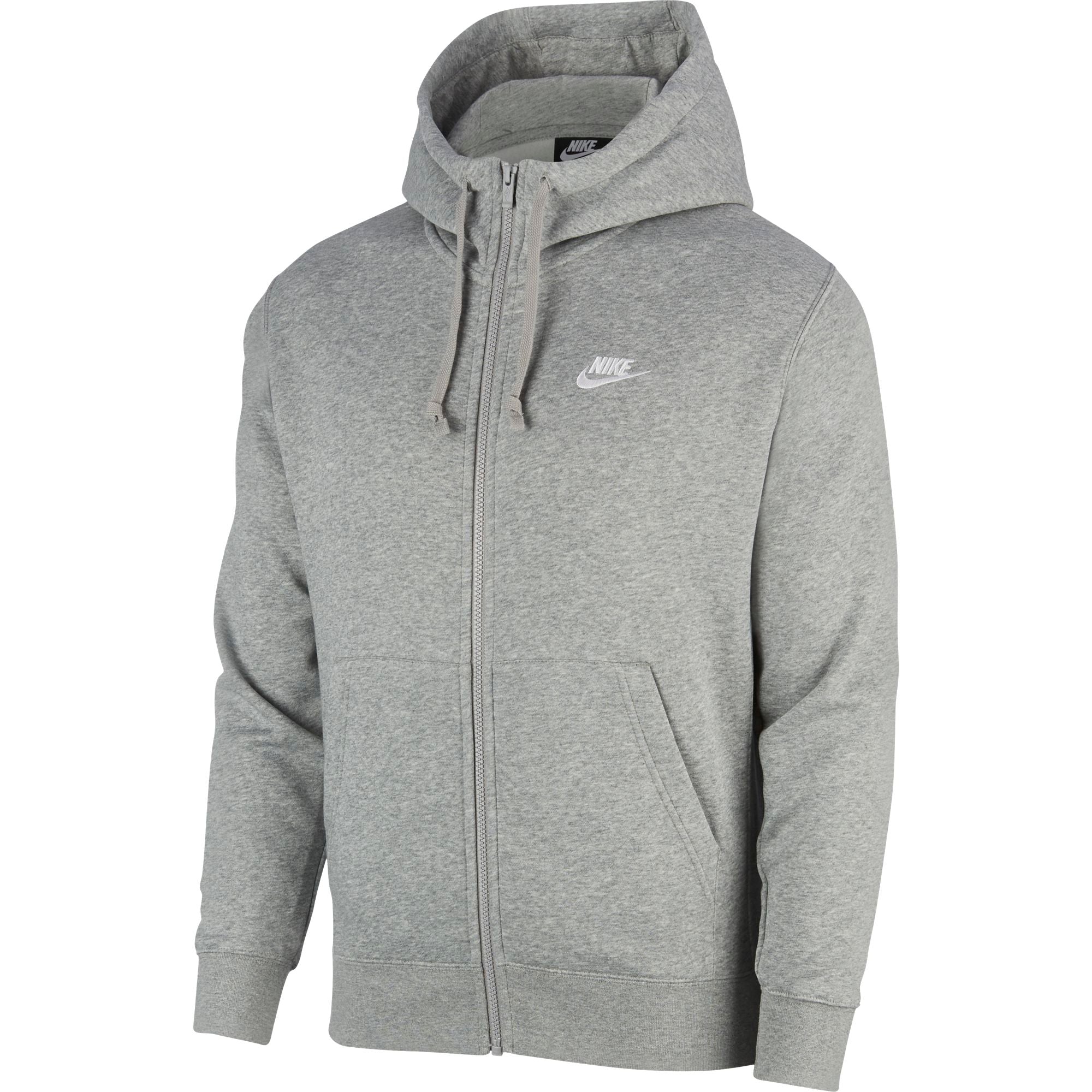 NIKE M NSW CLUB HOODIE FZ BB Trainingsjacken NIKE DK GREY HEATHER/MATTE SILV S