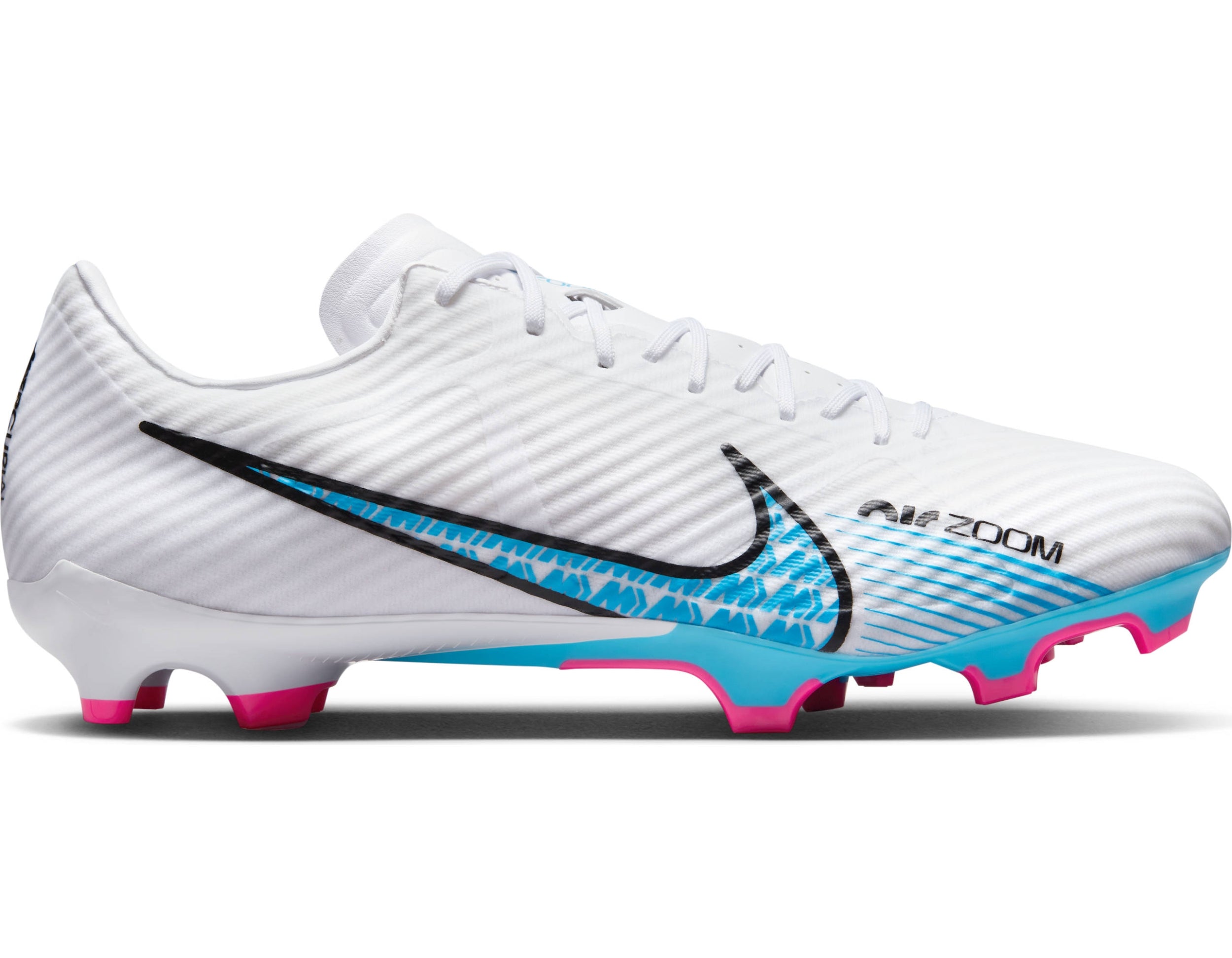 NIKE ZOOM VAPOR 15 ACADEMY FG/MG Naturrasen NIKE WHITE/BALTIC BLUE-HOT PUNC 38.5