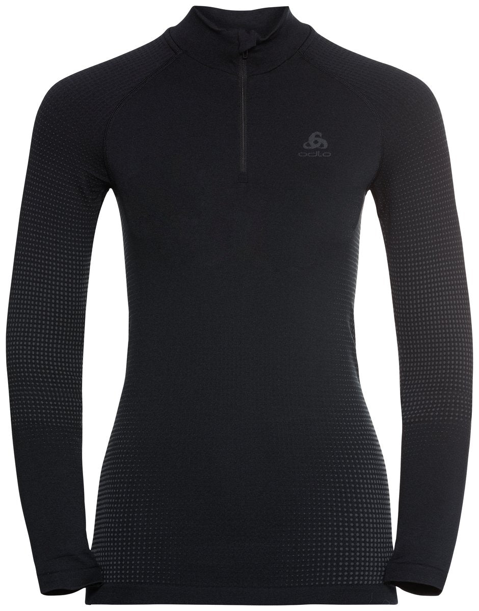 ODLO BL TOP Turtle neck l/s half zi Unterhemden ODLO 60212 black - new odlo graphit XS