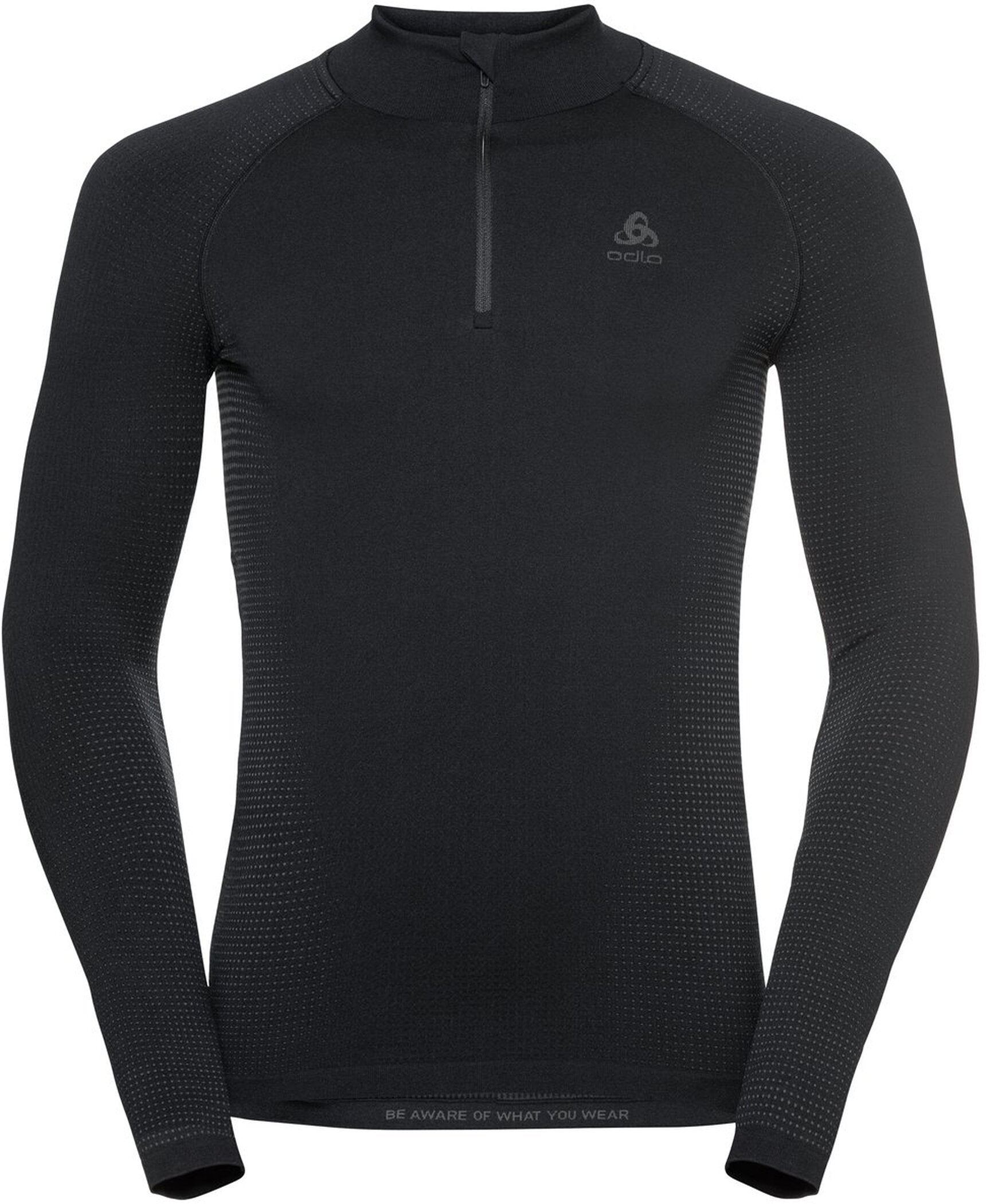 ODLO Herren Unterhemd BL TOP Turtle neck l/s half zip Unterhemden ODLO 60212 black - new odlo graphit S