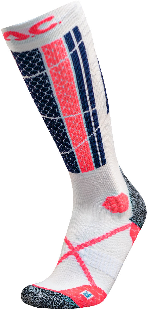 P.A.C. PAC SK 6.2 Merino Technical Pro Men Fahrradsocken P.A.C. White-Red 40