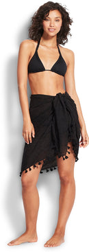 SEAFOLLY Damen Strandtuch "Gauze Sarong" Beachwear SEAFOLLY Black Black -