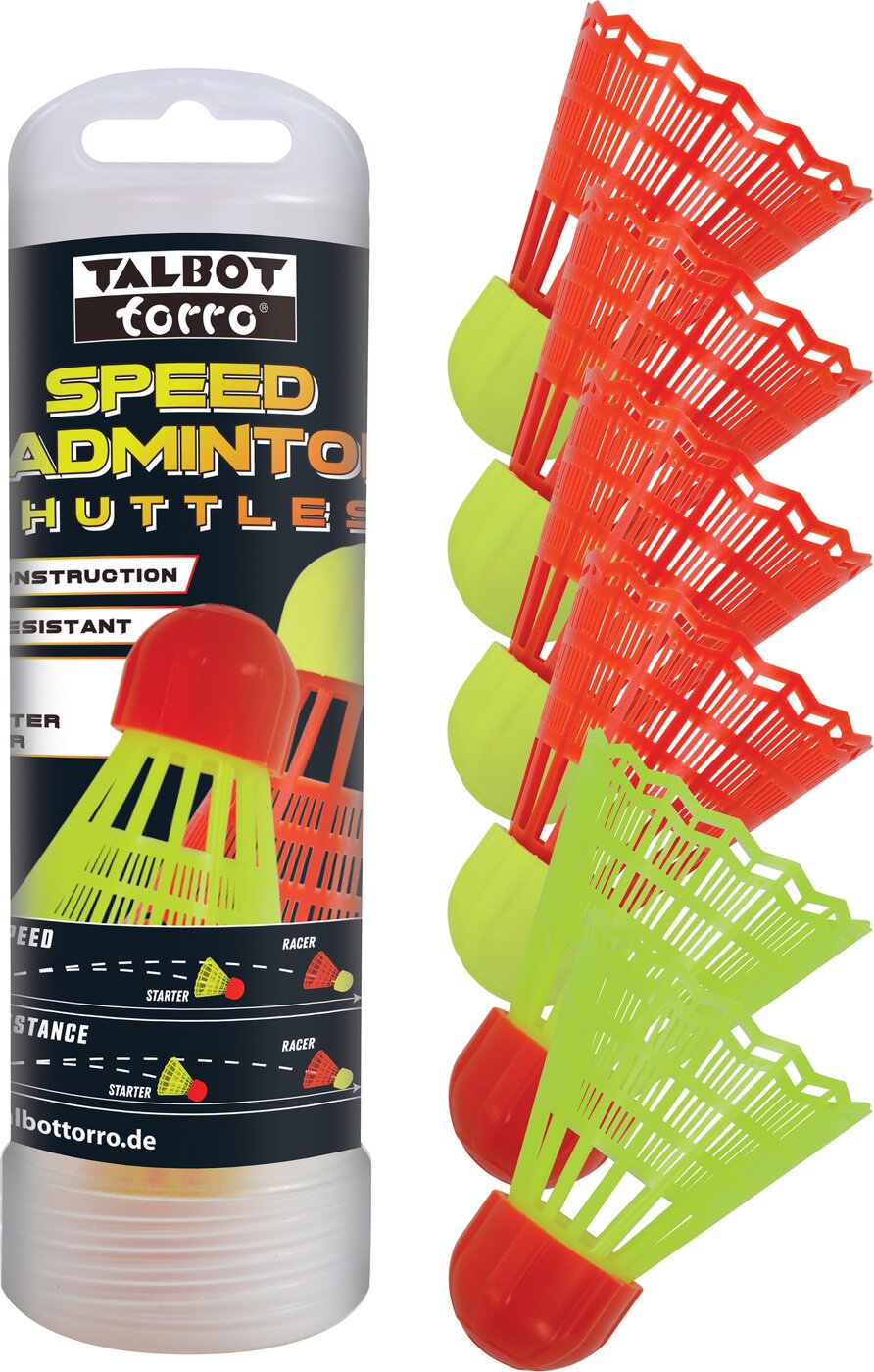 TALBOT/TORRO Speedbadminton Shuttles (6 Stück) Badminton TALBOT/TORRO