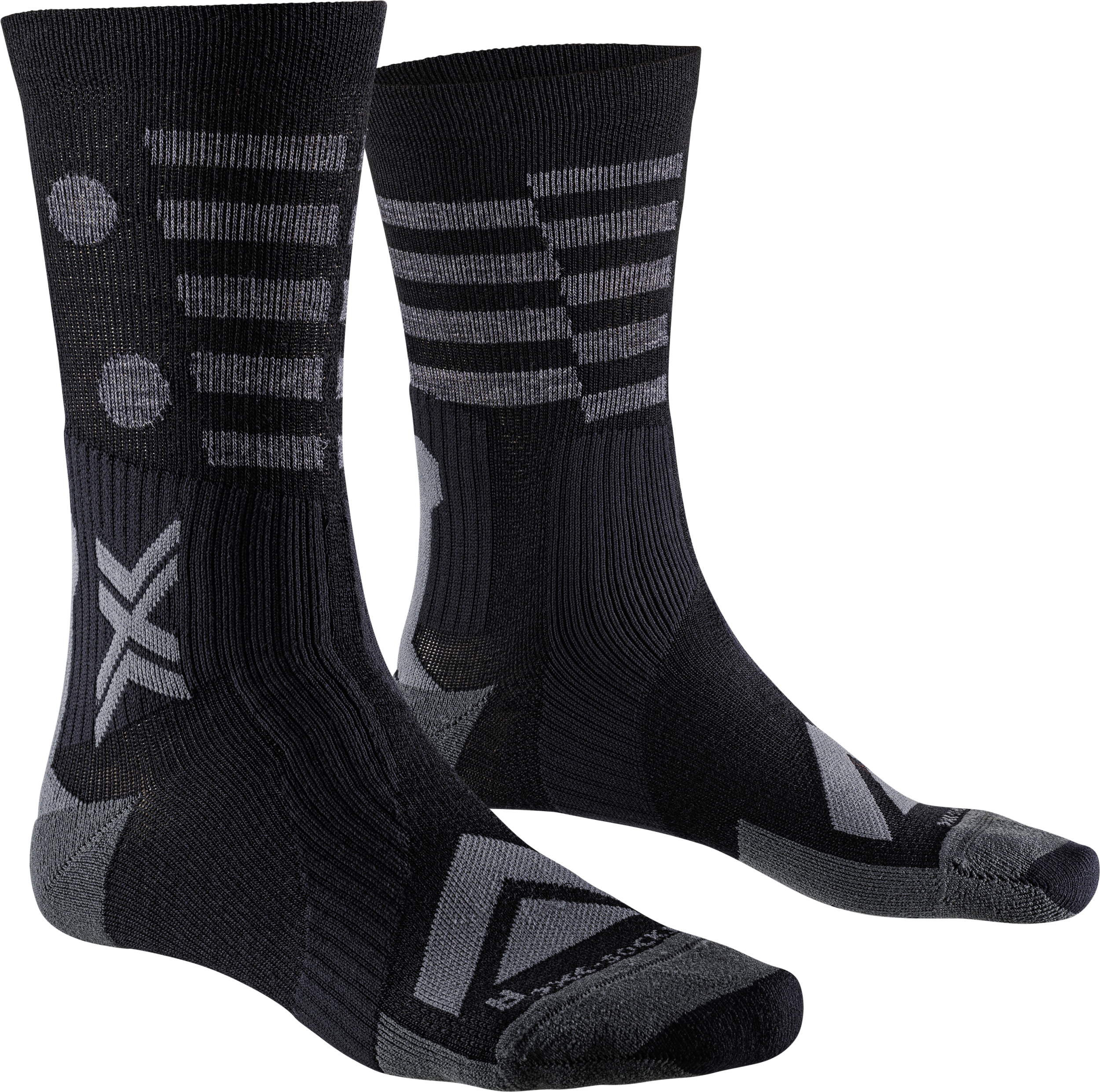 X-SOCKS GRAVEL PERFORM MERINO CREW Fahrradsocken X-SOCKS 6 BLACK/CHARCOAL 36-38