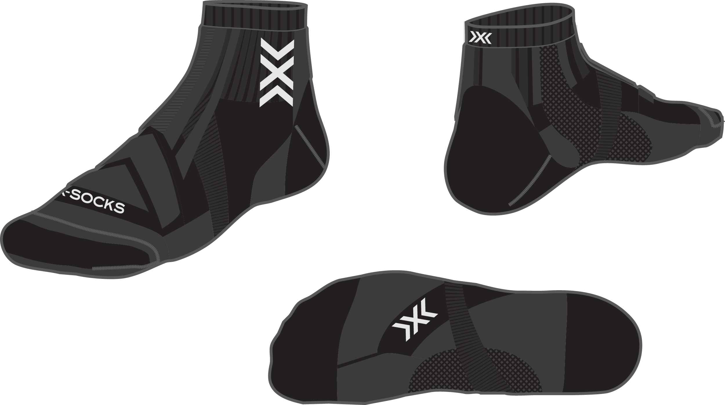 X-SOCKS TREKKING PERFORM ANKLE Wandersocken X-SOCKS 6 BLACK/CHARCOAL 36-38