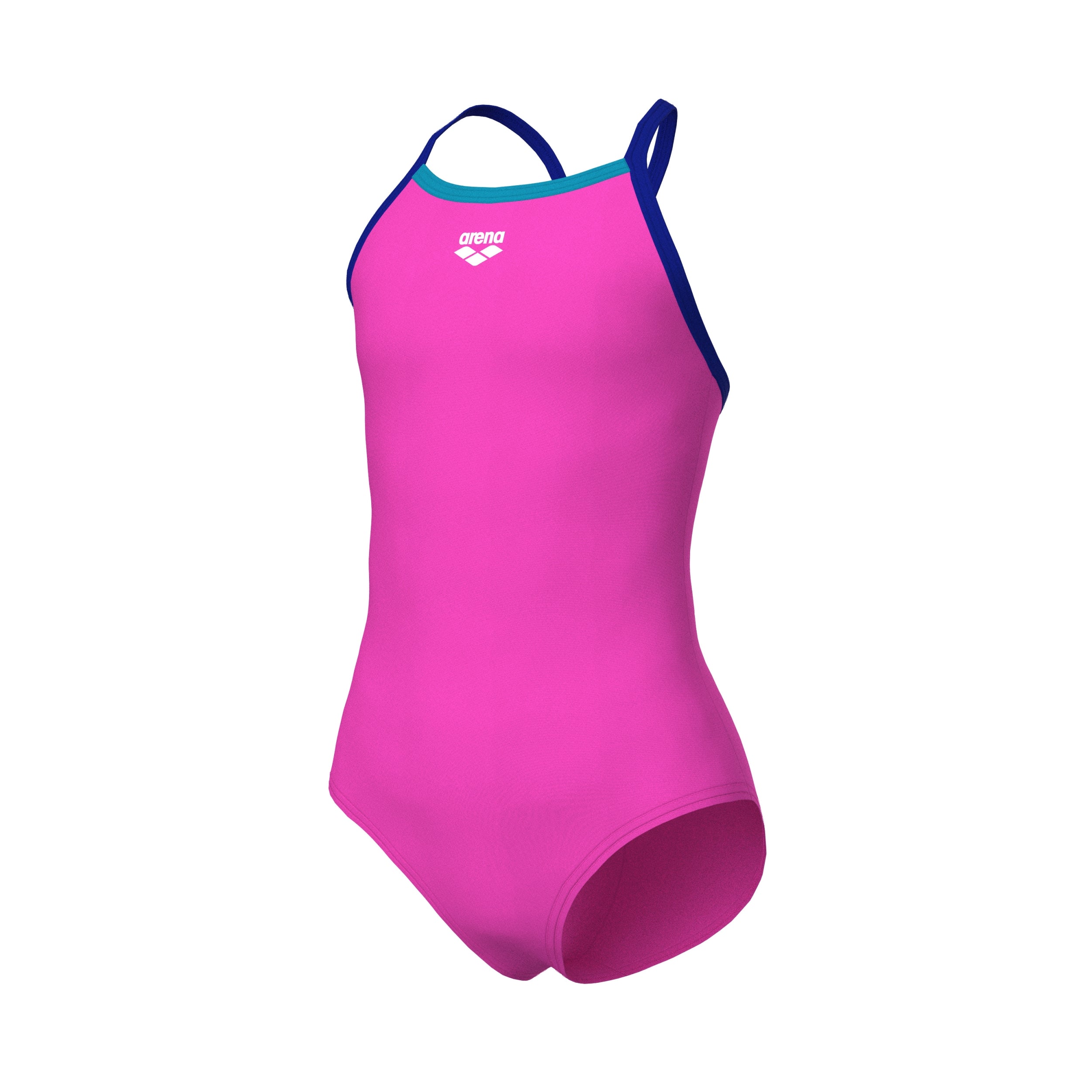 ARENA GIRL'S ARENA SWIMSUIT LIGHT DROP SOLID Badeanzug ARENA FREAK ROSE-NEON BLUE 116